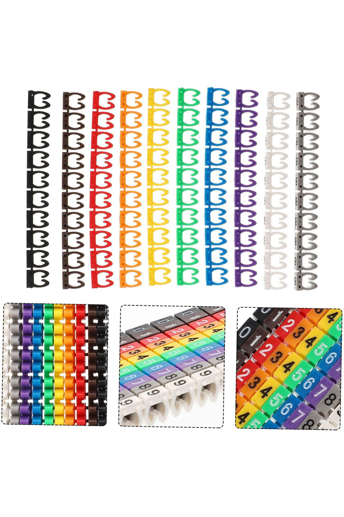 Ok Aksesuar 0-9 Dijital Kodlu Renkli Kablo İşaretleyici 4Mm  Go50609951650