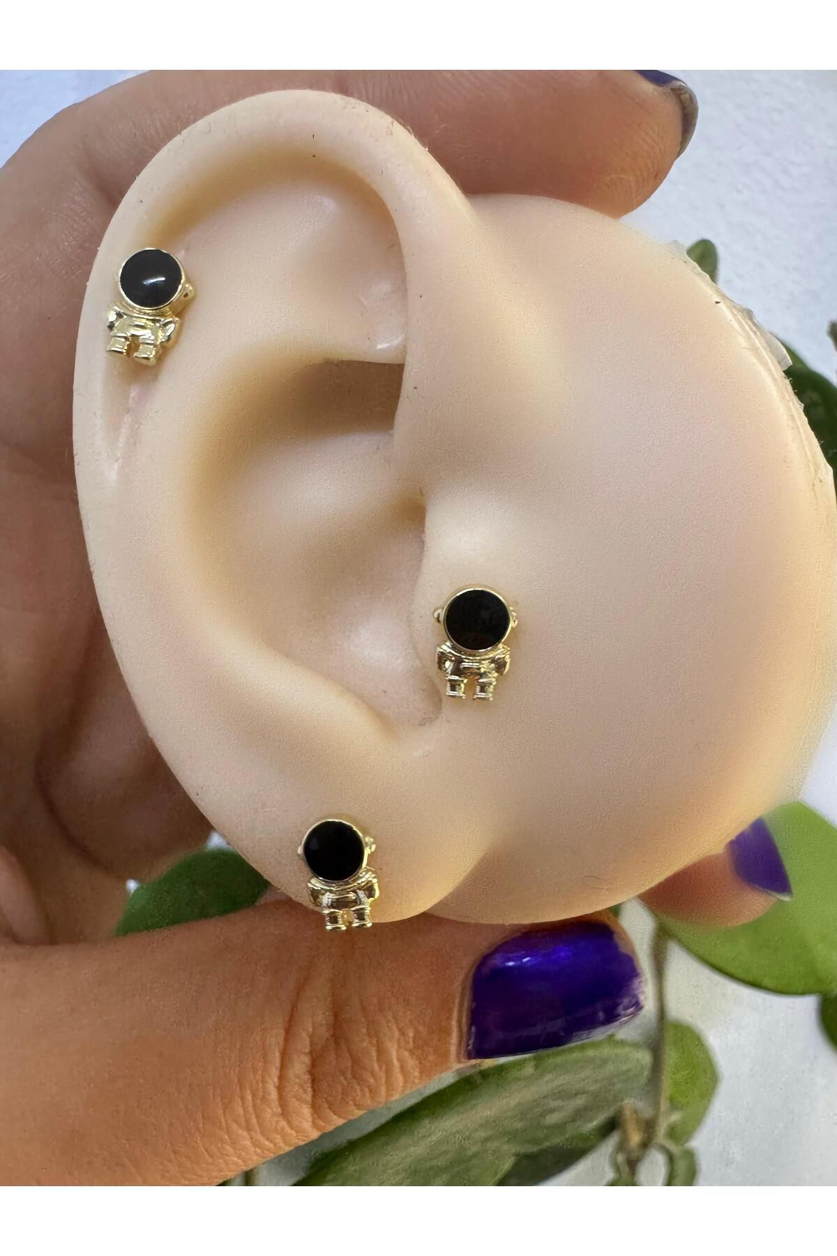 Arescollection 1 Adet Astronot Tragus Helix Kikirdak Lobe Uyumlu Piercing Küpe