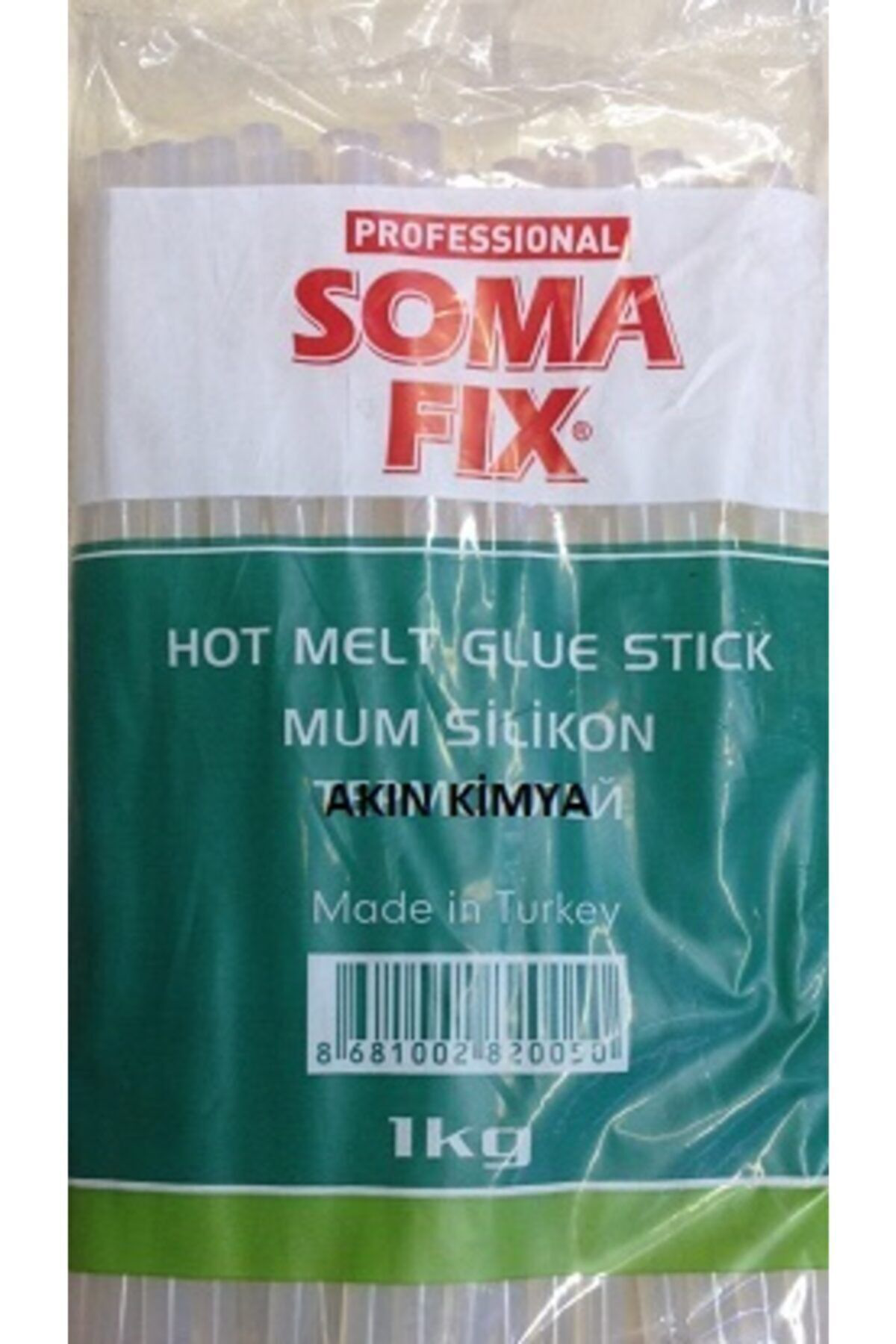 Somafix 1 Kg 7.4X300 Mm İnce Mum Silikon Çubuk Sicak Şeffaf