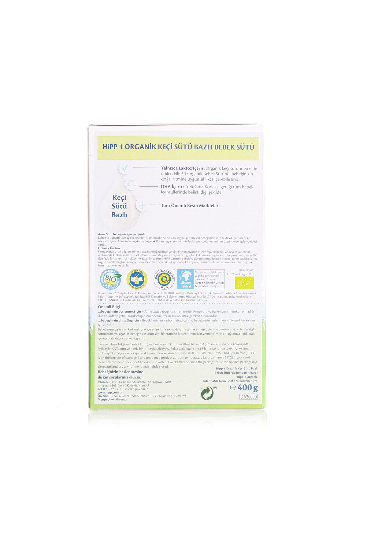 Hipp 1 Organik Keçi Sütlü Bebek Sütü 400 Gr 0-6 Ay