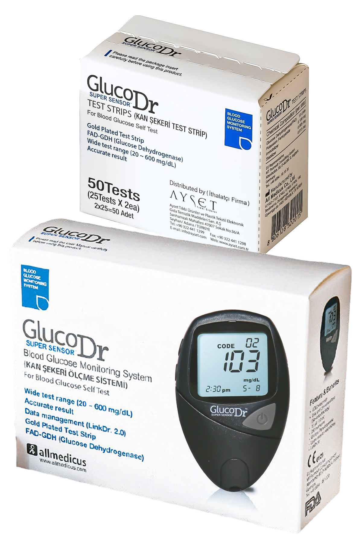 Gluco Dr 1 Şeker Cihazi + 50 Adet Glucodr Şeker Stribi Şeker Çubuğu Orijin