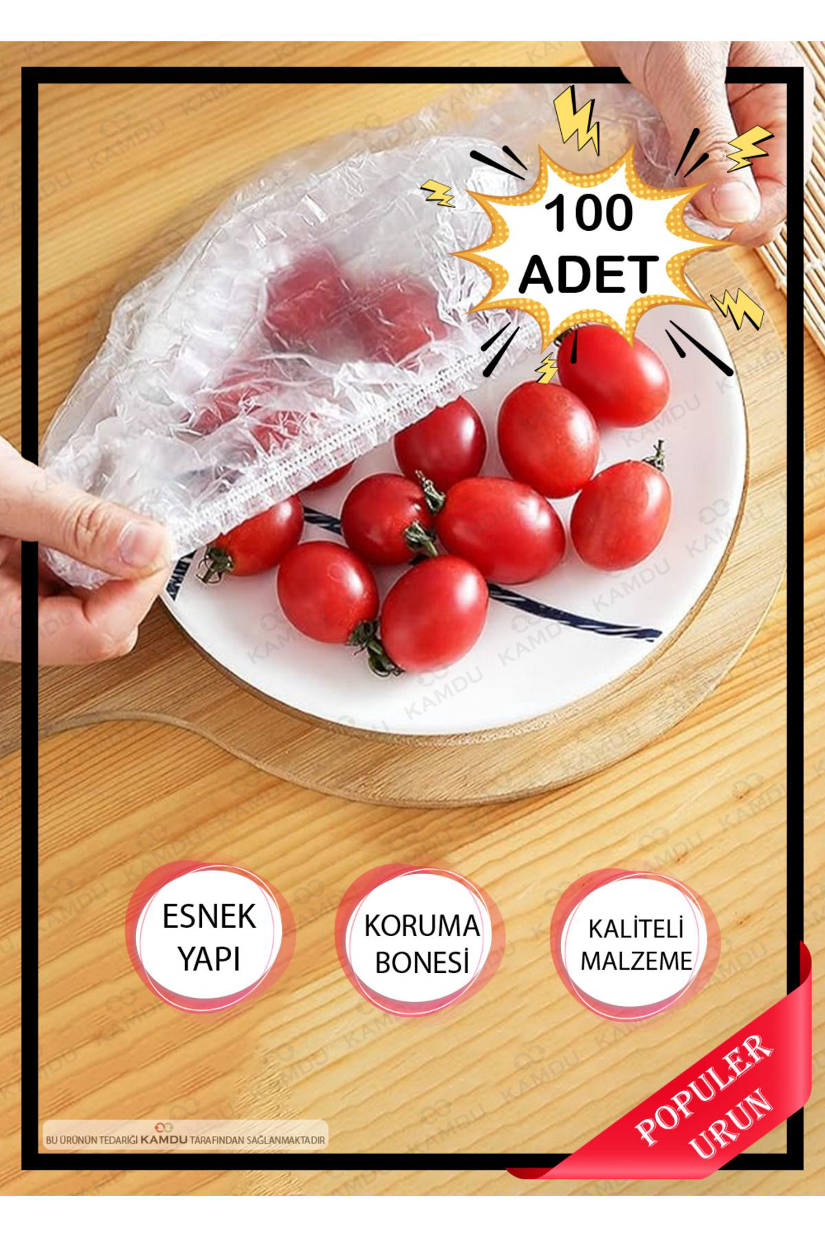 100 Adet Çok Amaçlı Mutfak. Gıda ve Tencere-Tabak Bonesi . Saç Bo