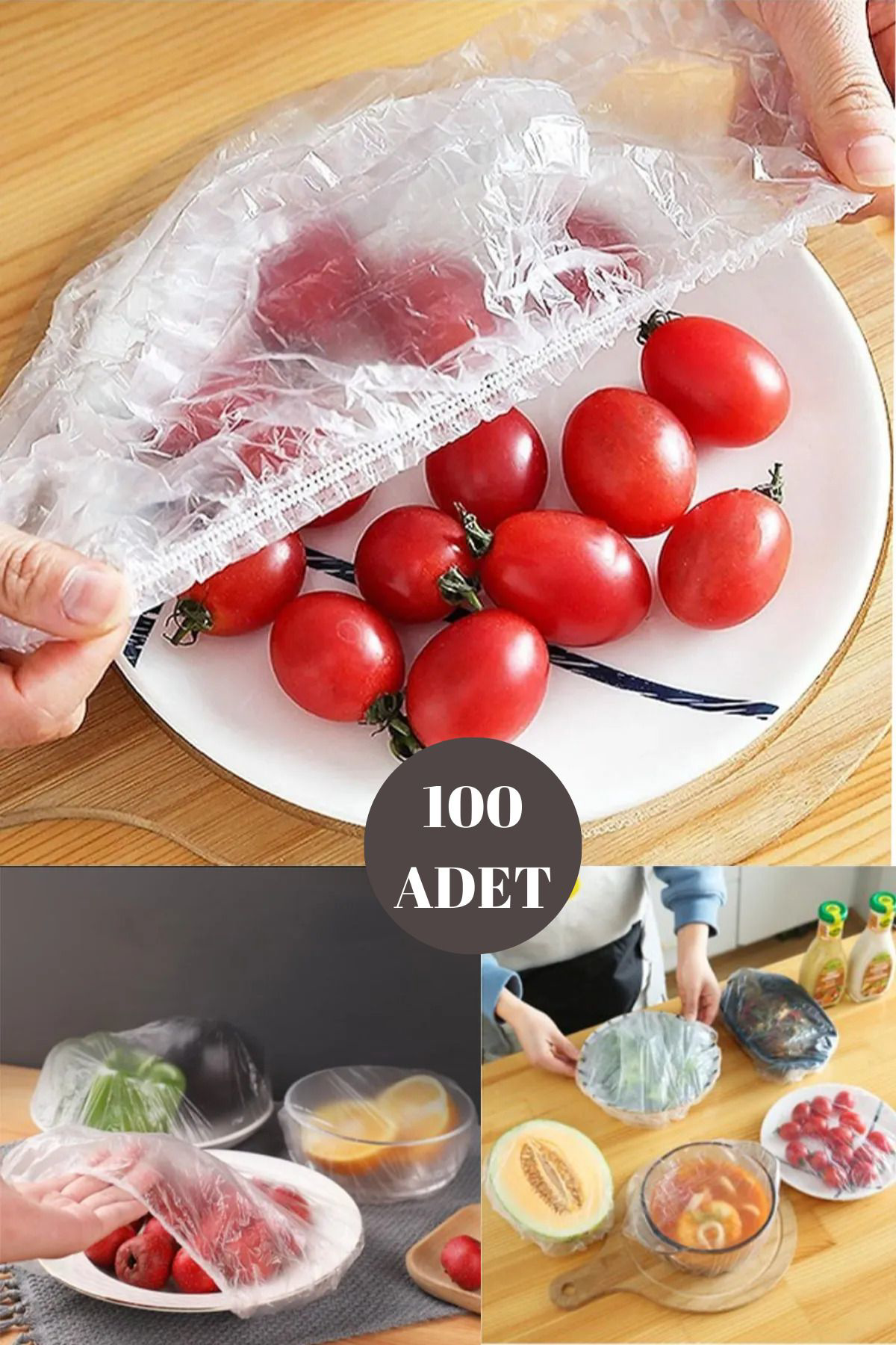 İncirop 100 Adet Tencere Bonesi Gida Koruyucu Lastikli Bone