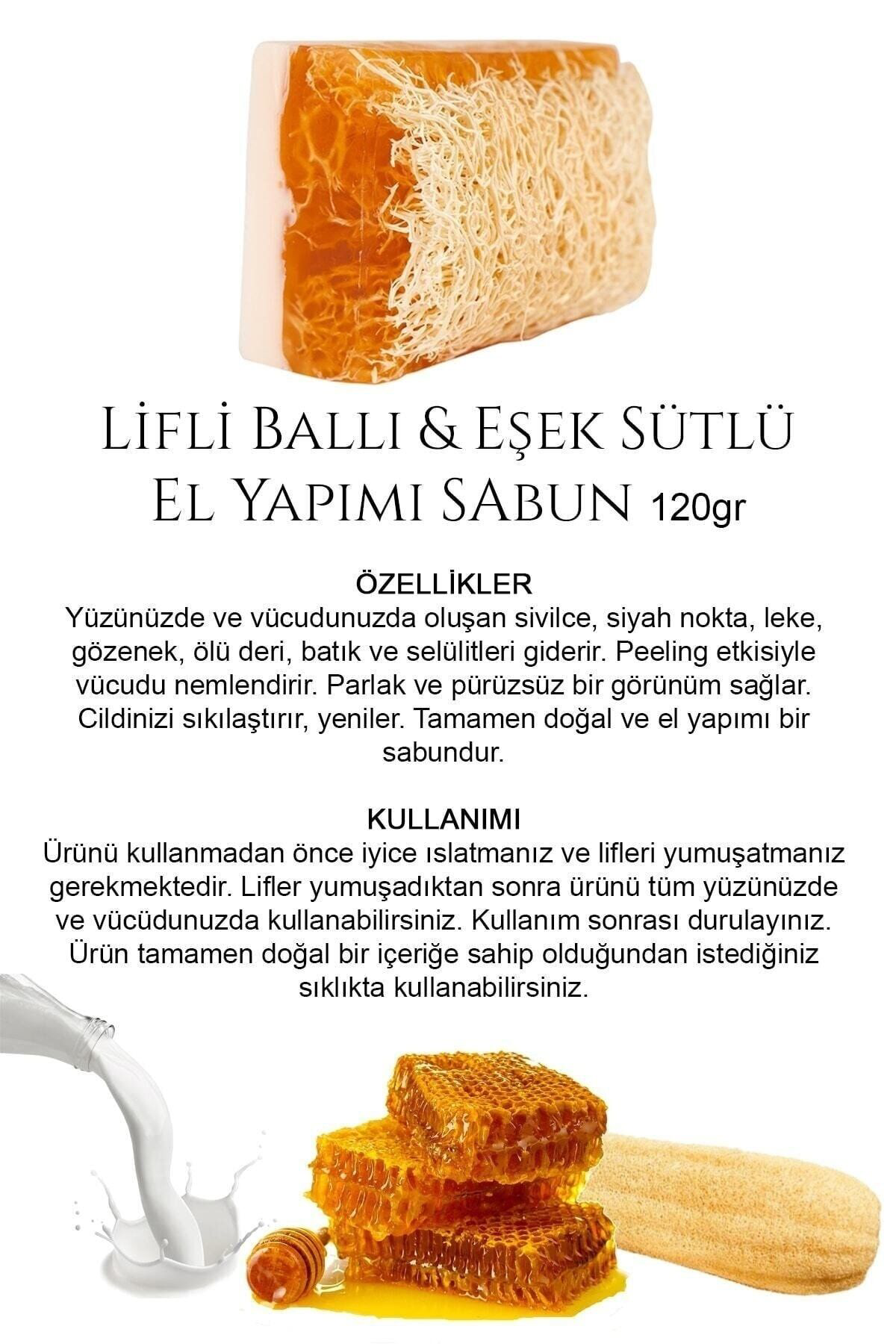 Trendmilano %100 El Yapimi Doğal Kabak Lifli Balli Eşek Sütü Sabunu 120 Gr.X 