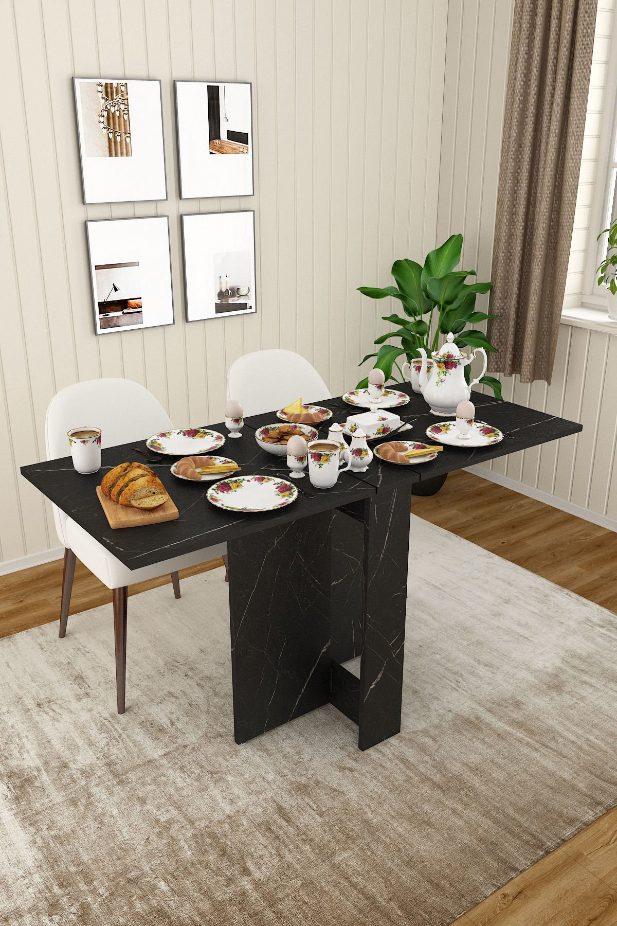 Asra Trend %100 Mdflam Katlanir Mutfak Yemek Çalişma Masasi Km-32 Royal Merm