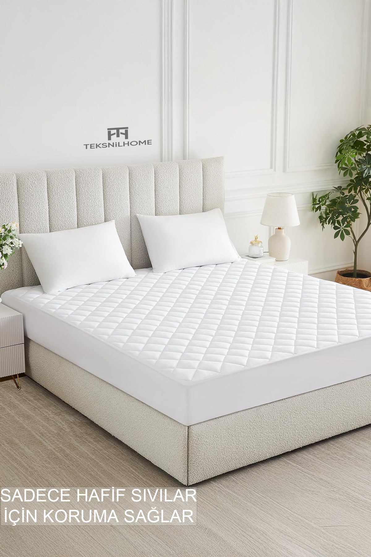 Teksnil Home %100 Mikrofiber Kapitone Yatak Koruyucu Alez Full Kenar Çarşaf Fi
