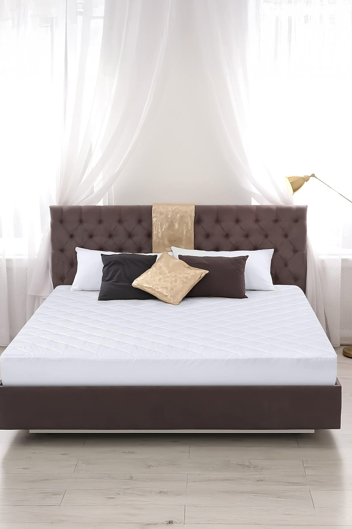 Teksnil Home %100 Mikrofiber Kapitone Yatak Koruyucu Alez Full Kenar Çarşaf Fi