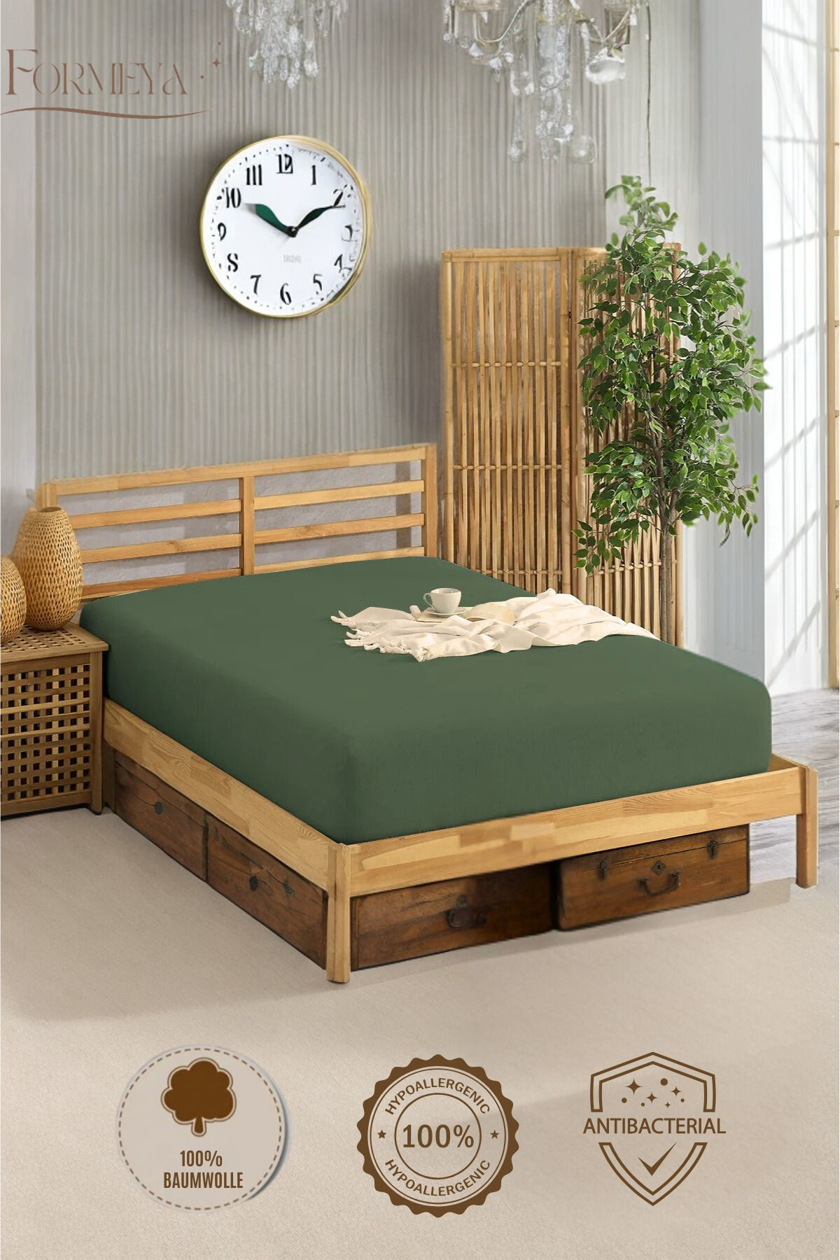 Formeya %100 Pamuk Tek/Çift Kişilik Fitted Çarşaf Fitted Penye Çarşaf