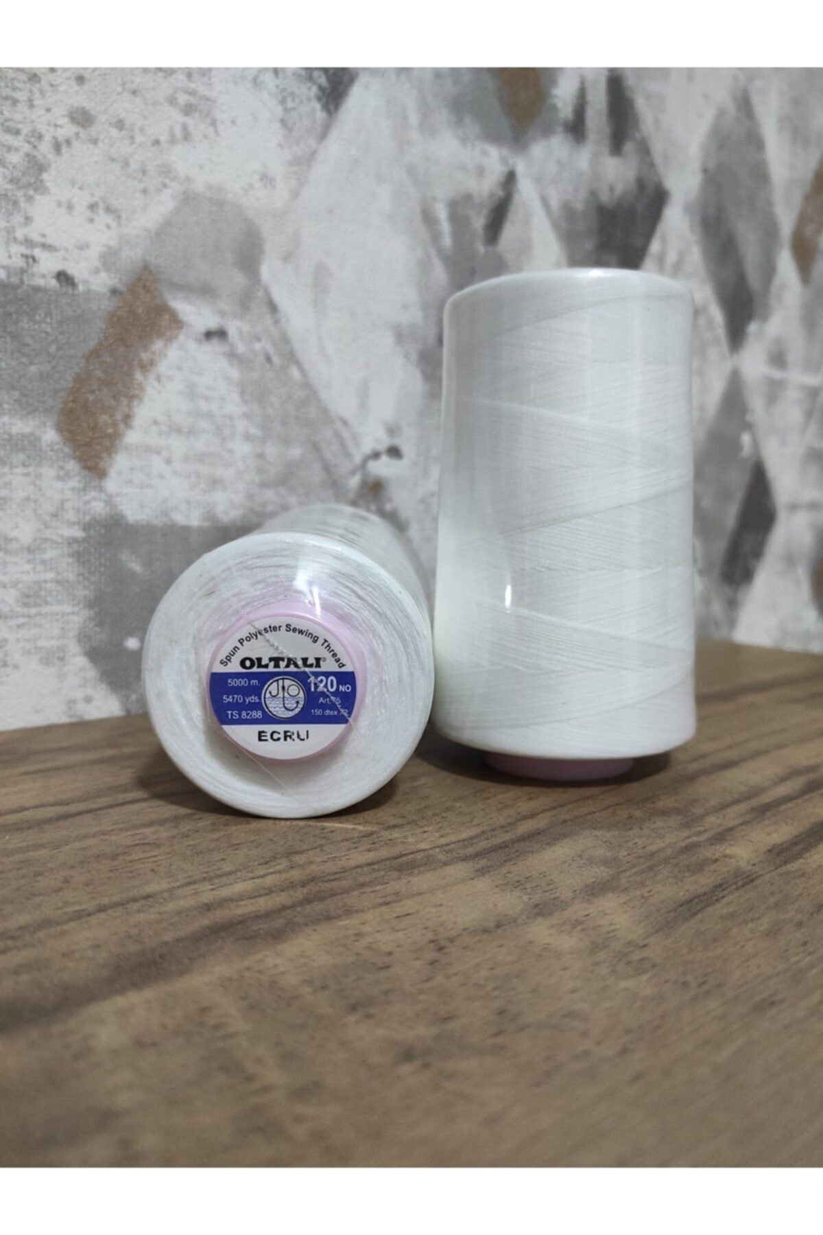 Oltali %100 Polyester 120 Numara Dikiş İpliği 5000 Mt (Ekru)