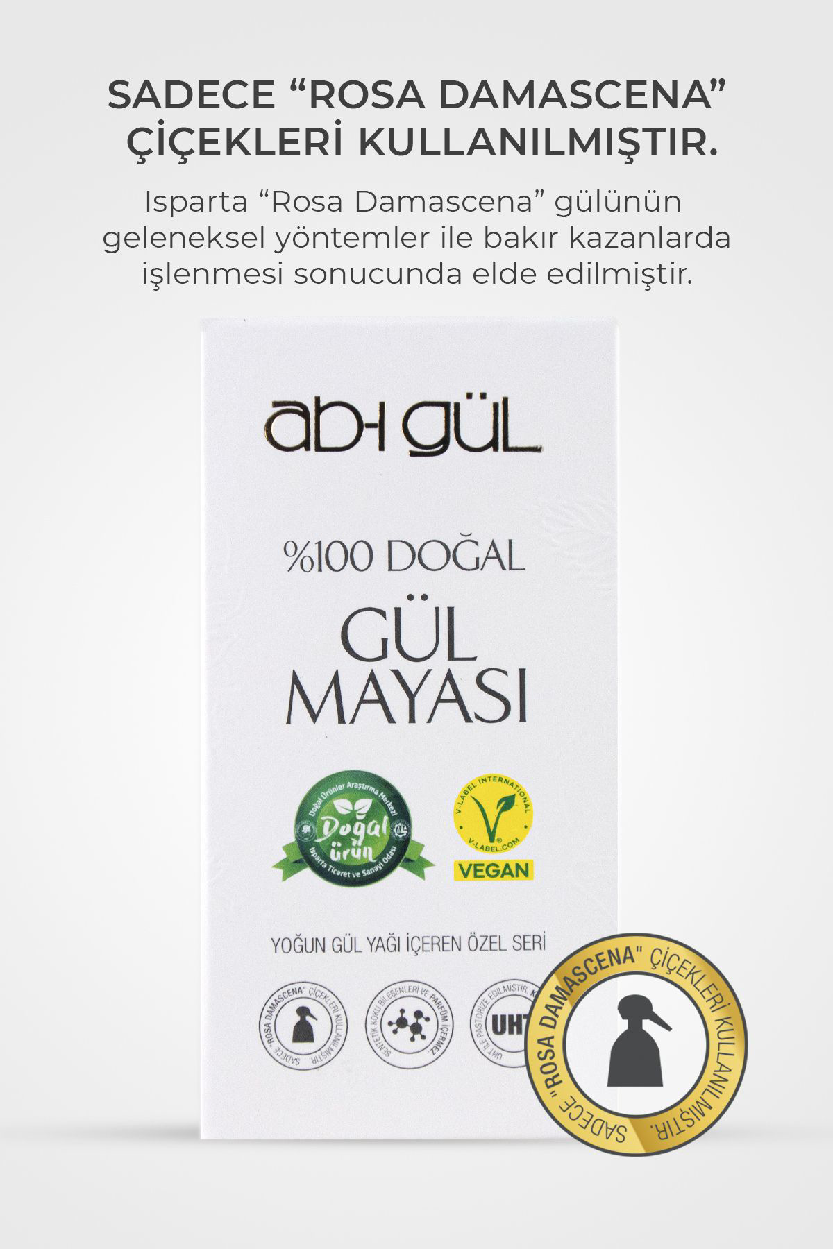 Ab-İ Gül %100 Saf Gül Mayasi 100 Ml | Eşsiz Rosa Damascena Güllerinden