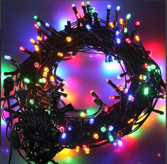 Evimdeyokyok 10M Boncuk Lamba Rgb 8 Fonksiyon 100 Led Fişli Uzatma Kablolu Siy