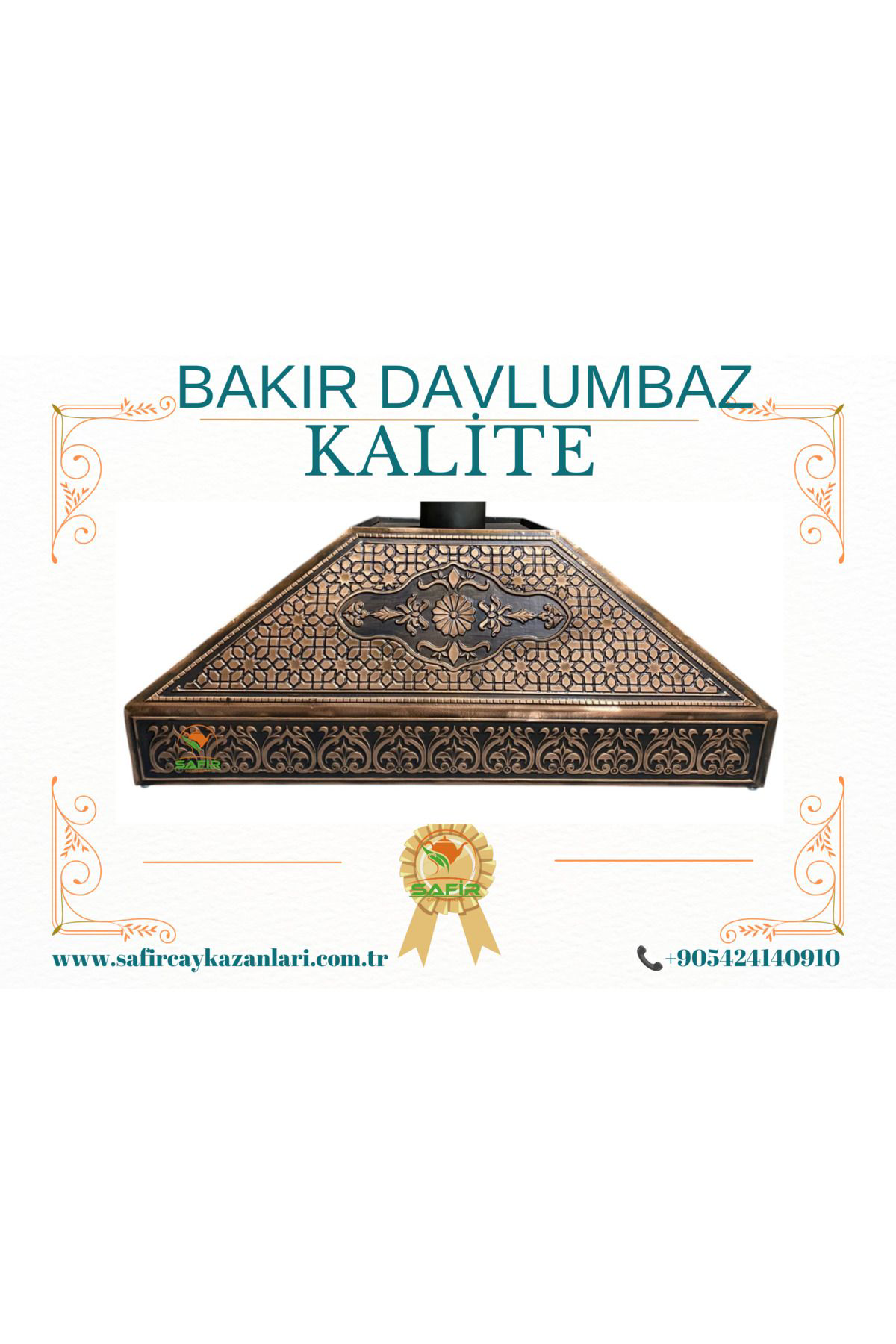 Safir Çay Kazanlari 110 Cm Bakir Davlumbaz Çay Semaveri İçin Bakir Davlumbaz Safir Ba