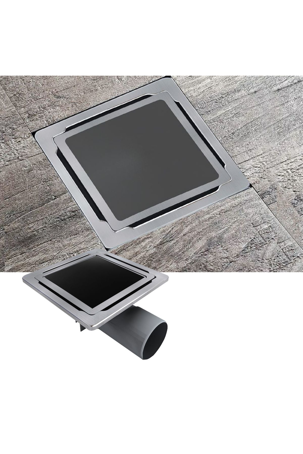 Purvien 11X11 Paslanmaz Süzgeç Banyo Ve Lavabo Yer Süzgeci 50 Çikişli Sif