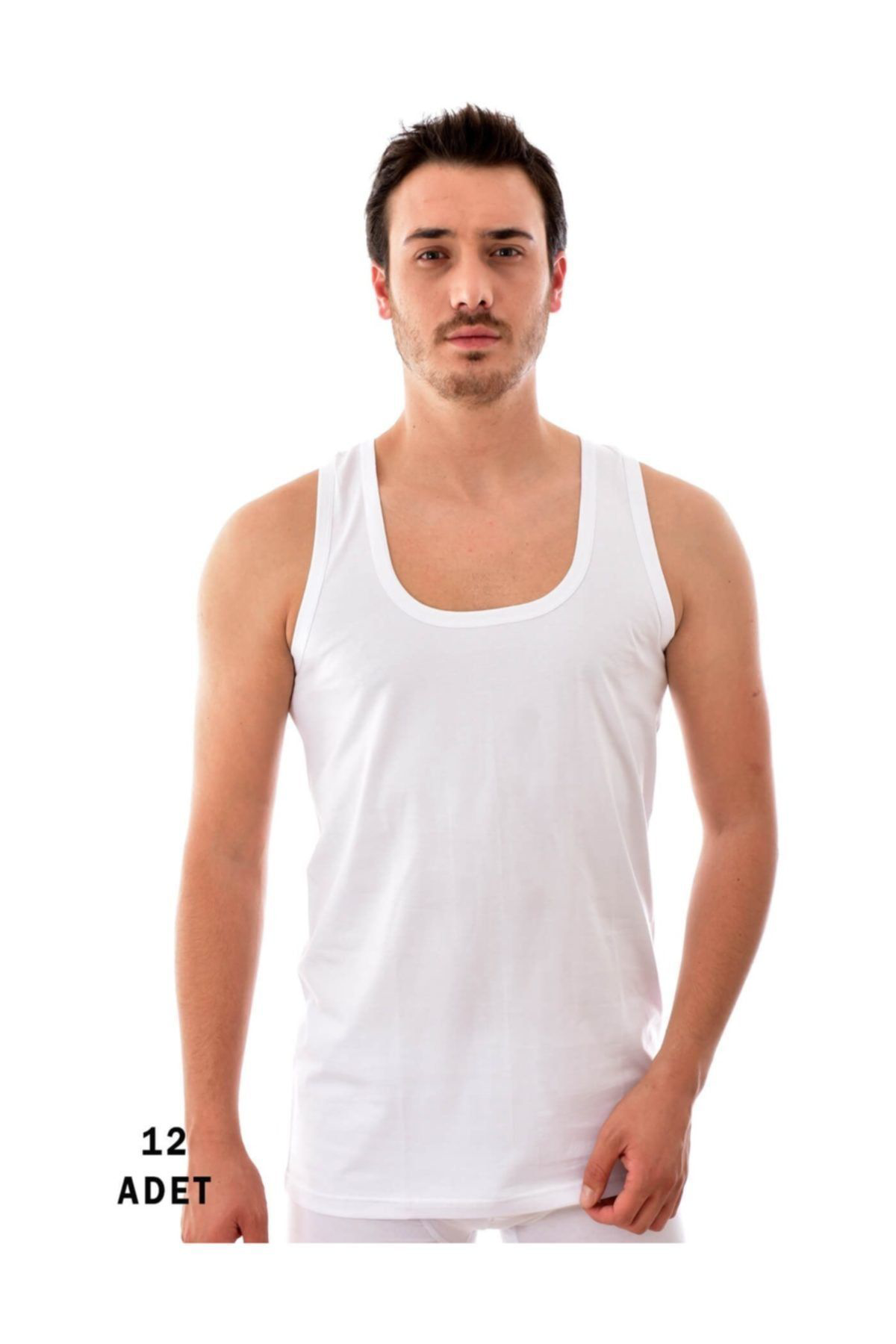 Tutku 12 Adet 0101 Erkek Penye Atlet Beyaz