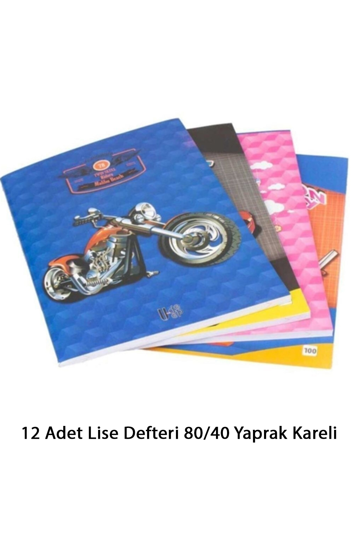 Just Cheap Store 12 Adet Lise Defteri 80/40 Yaprak Kareli