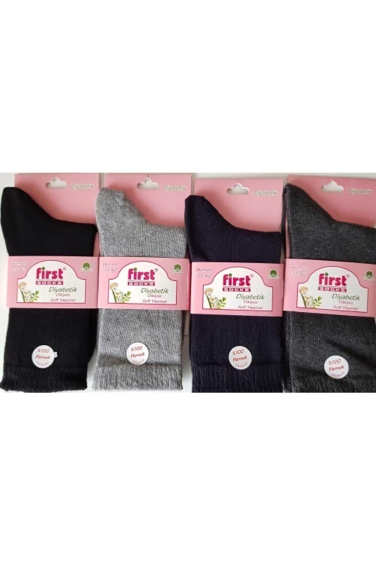 First 12 Çift Dikişsiz Diyabetik Kadin Çorap