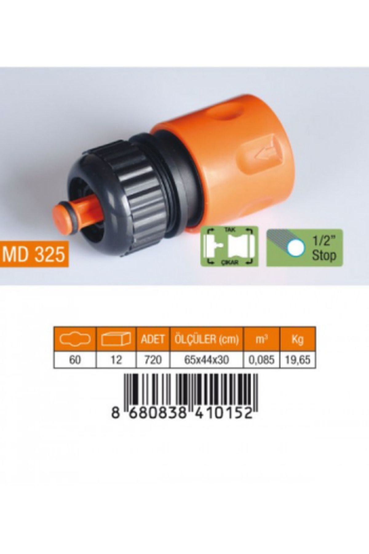 Ok Aksesuar 1/2 Hortum Bağlanti Adaptörü Stoplu  Go50605629070