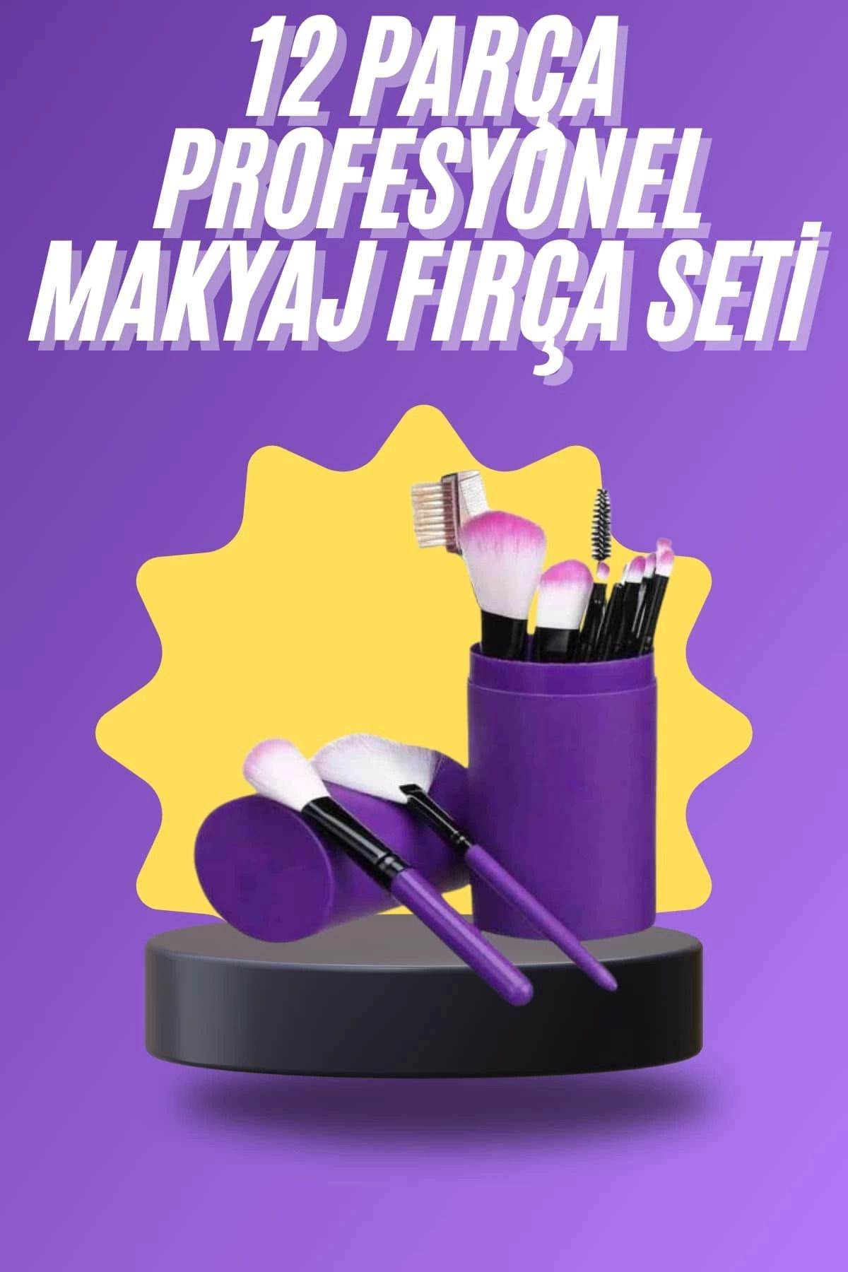 Yusuftex 12 Parça Makyaj Firça Seti Profesyonel Fondöten Allik Far Kontür