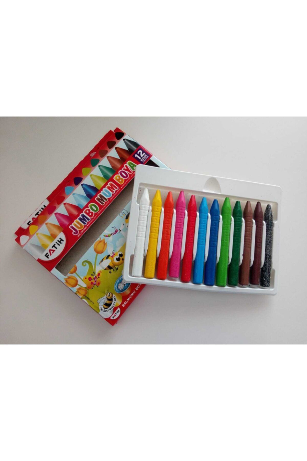 Fatih 12 Renk Jumbo Üçgen Mum Boya
