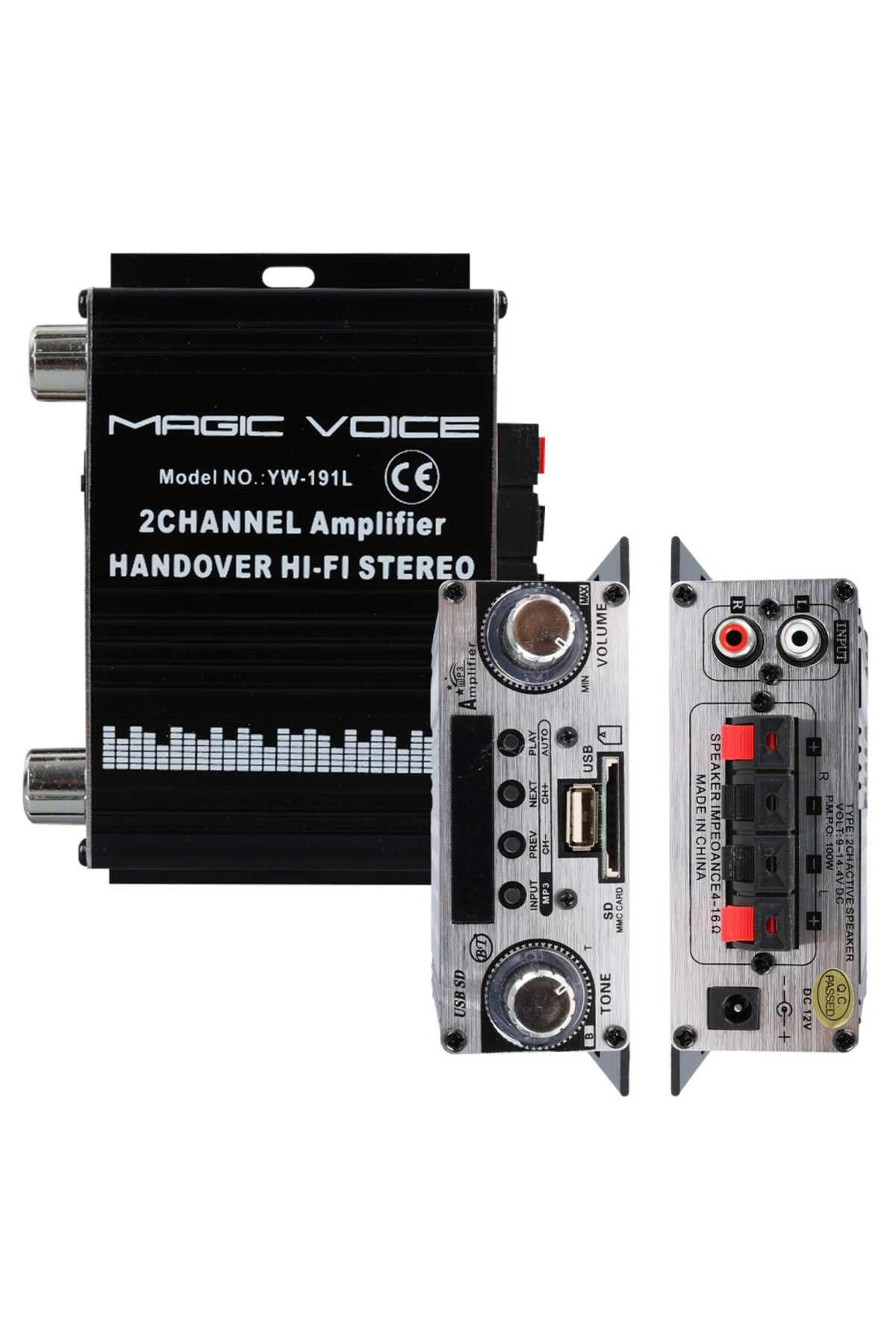 Ok Aksesuar 12 Volt 100 Watt Motosiklet Bluetooth Amfi Usb/Sd 2 Kanal Pazarci
