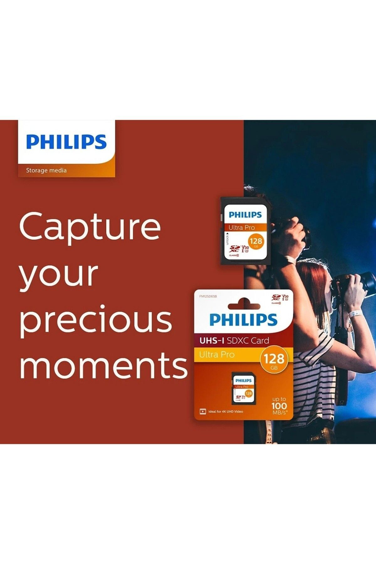 Philips 128Gb Sd Kart | Ultra Pro | V30 – Uhs-İ U3 – 4K Performansi