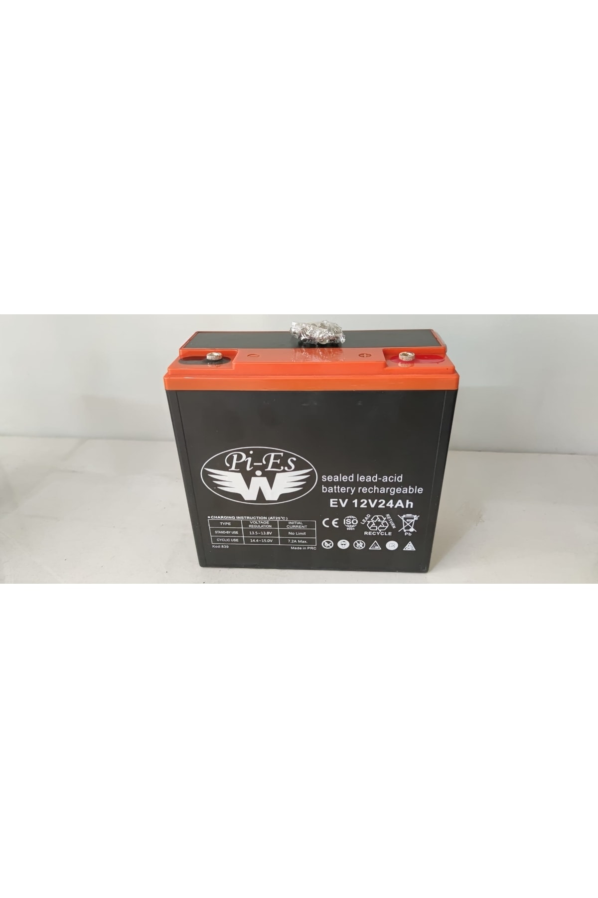Pi-Es 12V 24Ah Elektrikli Bisiklet İçin Jel Akü 12 Volt 24 Amper Jel Ak