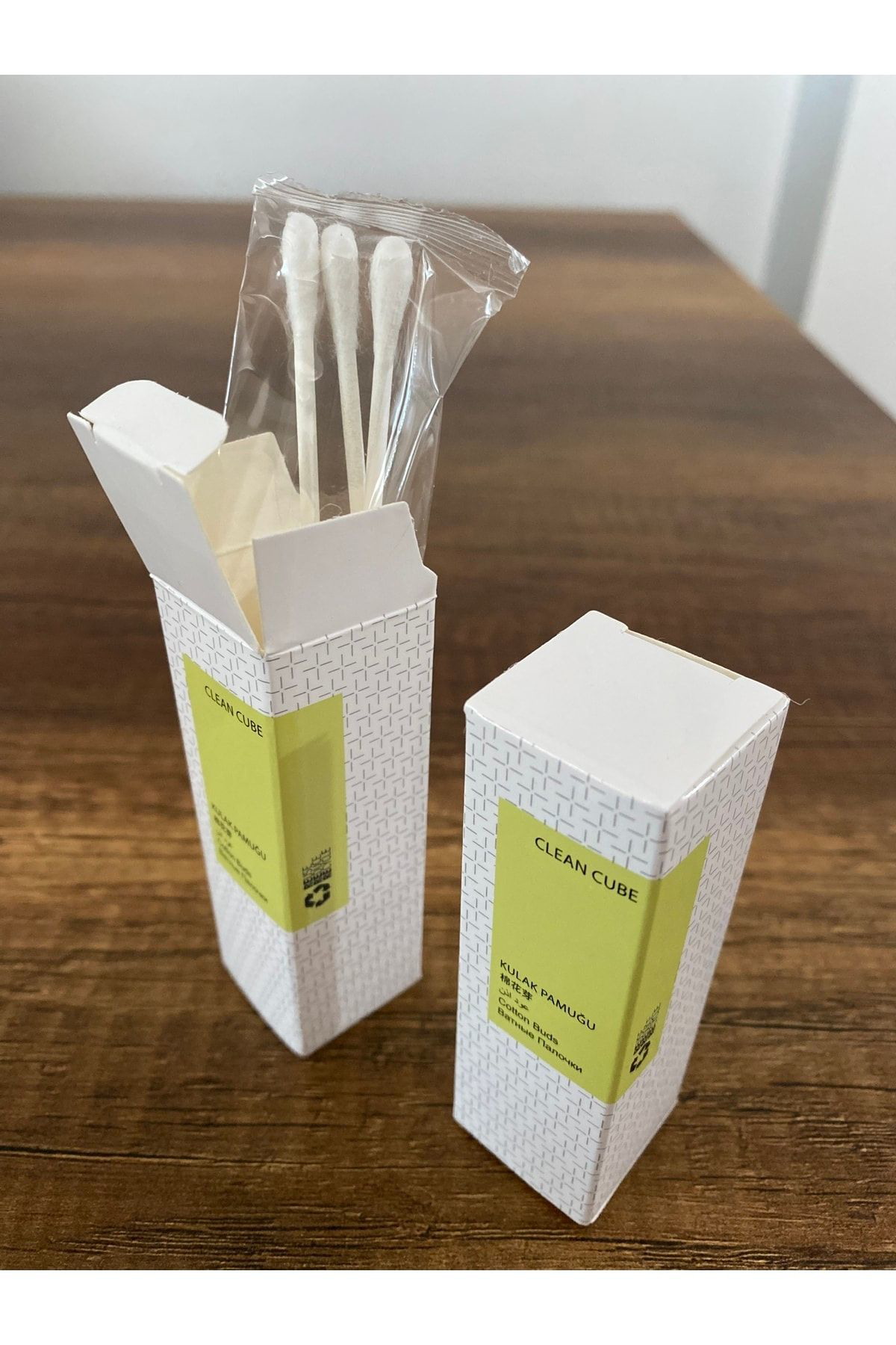 Clean Cube 140 Adet Özel Kutulu 3’Lü Hijyenik Otel Tipi Kulak Pamuğu