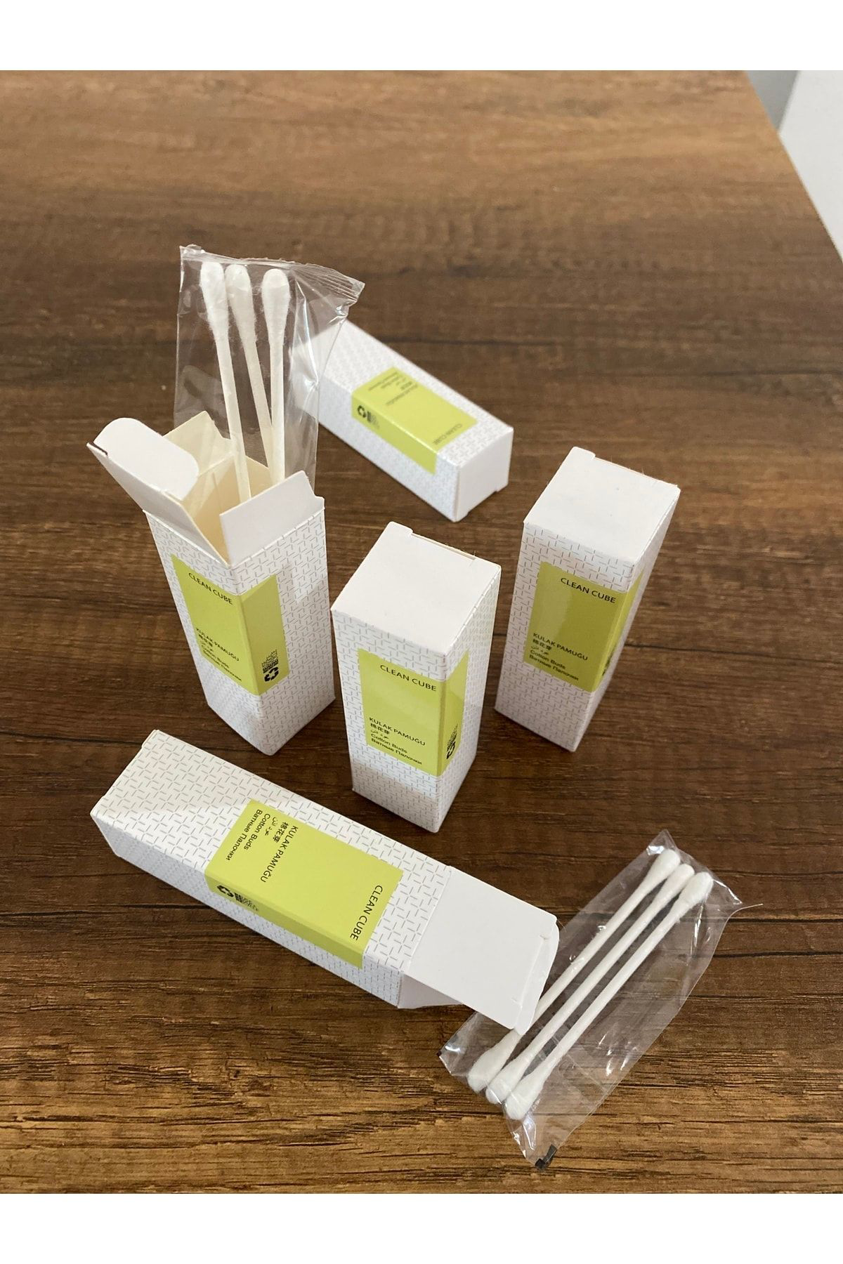 Clean Cube 140 Adet Özel Kutulu 3’Lü Hijyenik Otel Tipi Kulak Pamuğu