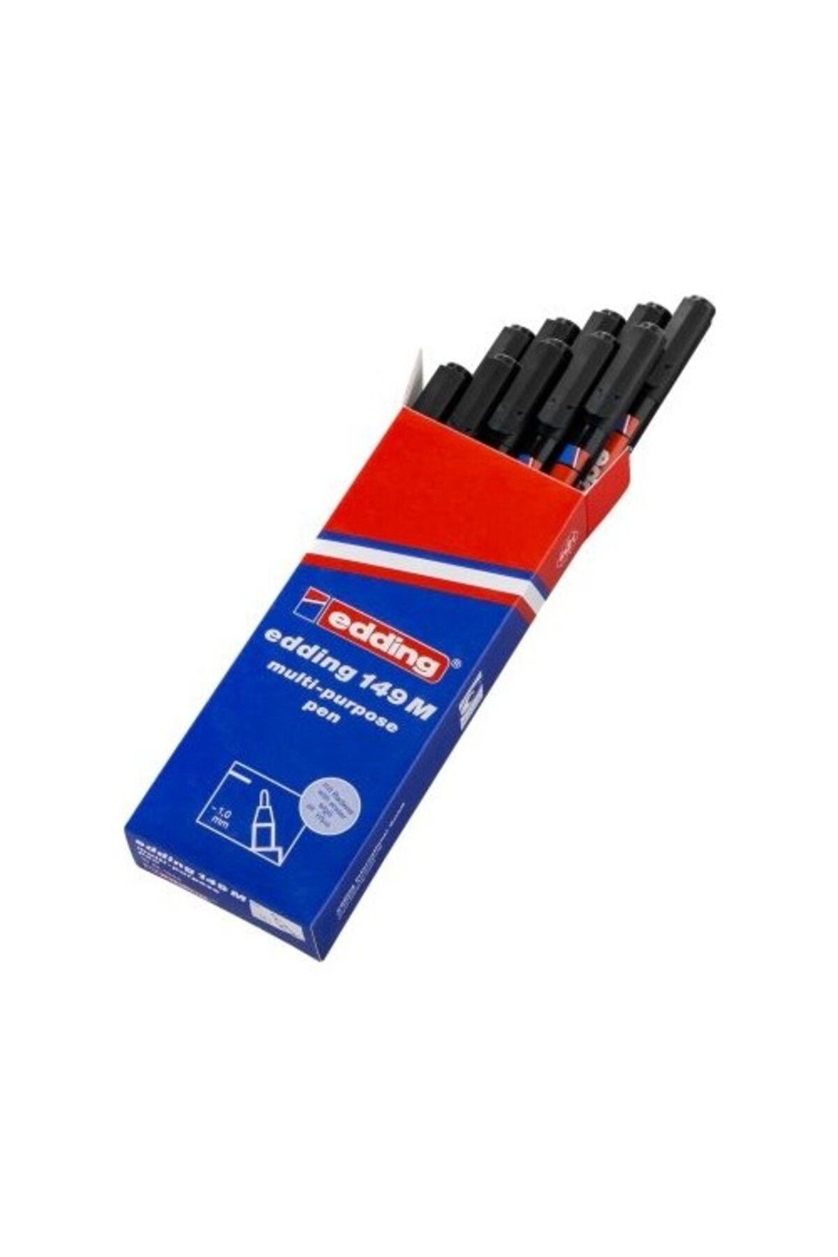 Edding 149 M 1.0Mm Silgili Permanent Asetat Kalemi Siyah 10'Lu Kutu