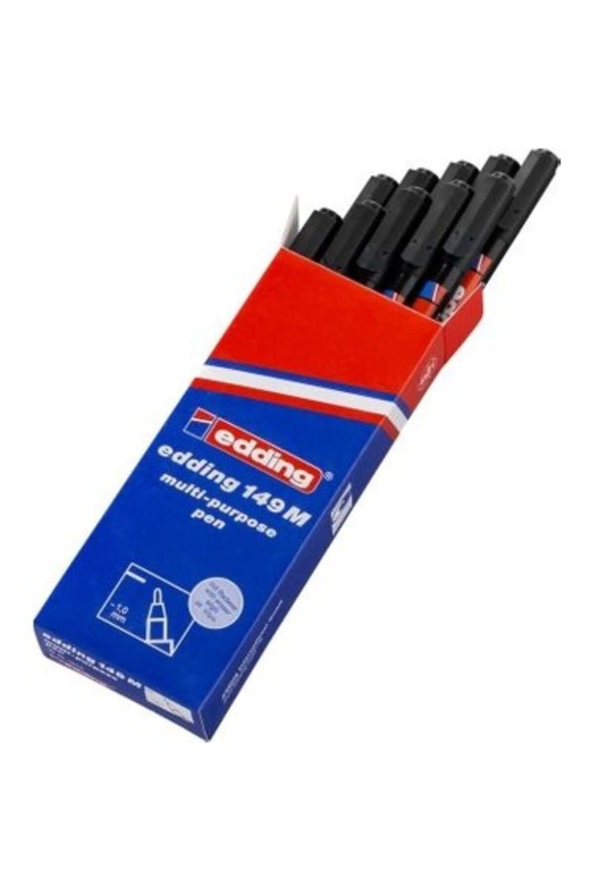Edding 149 M Siyah Asetat Kalemi 10 Lu