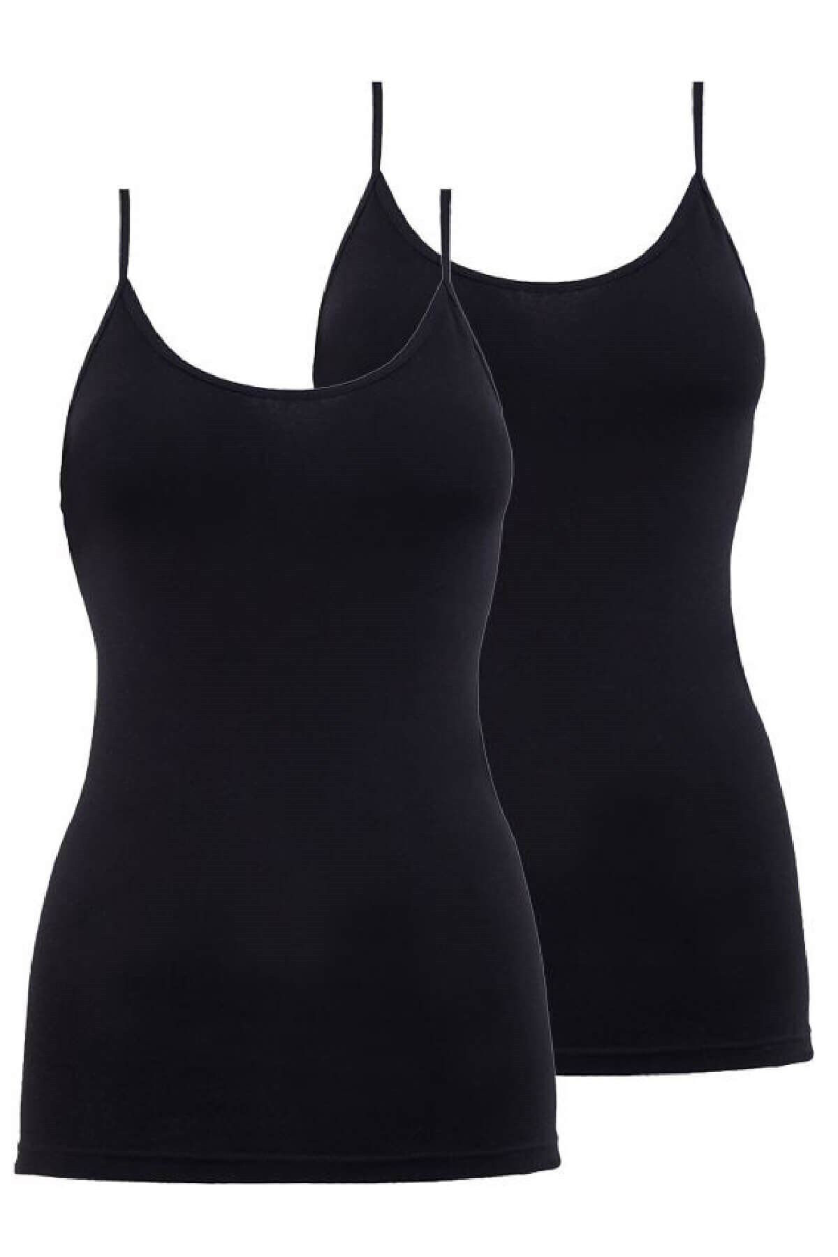 Blackspade 1591 2'Li Paket Kadin %95 Pamuklu İnce Askili Atlet