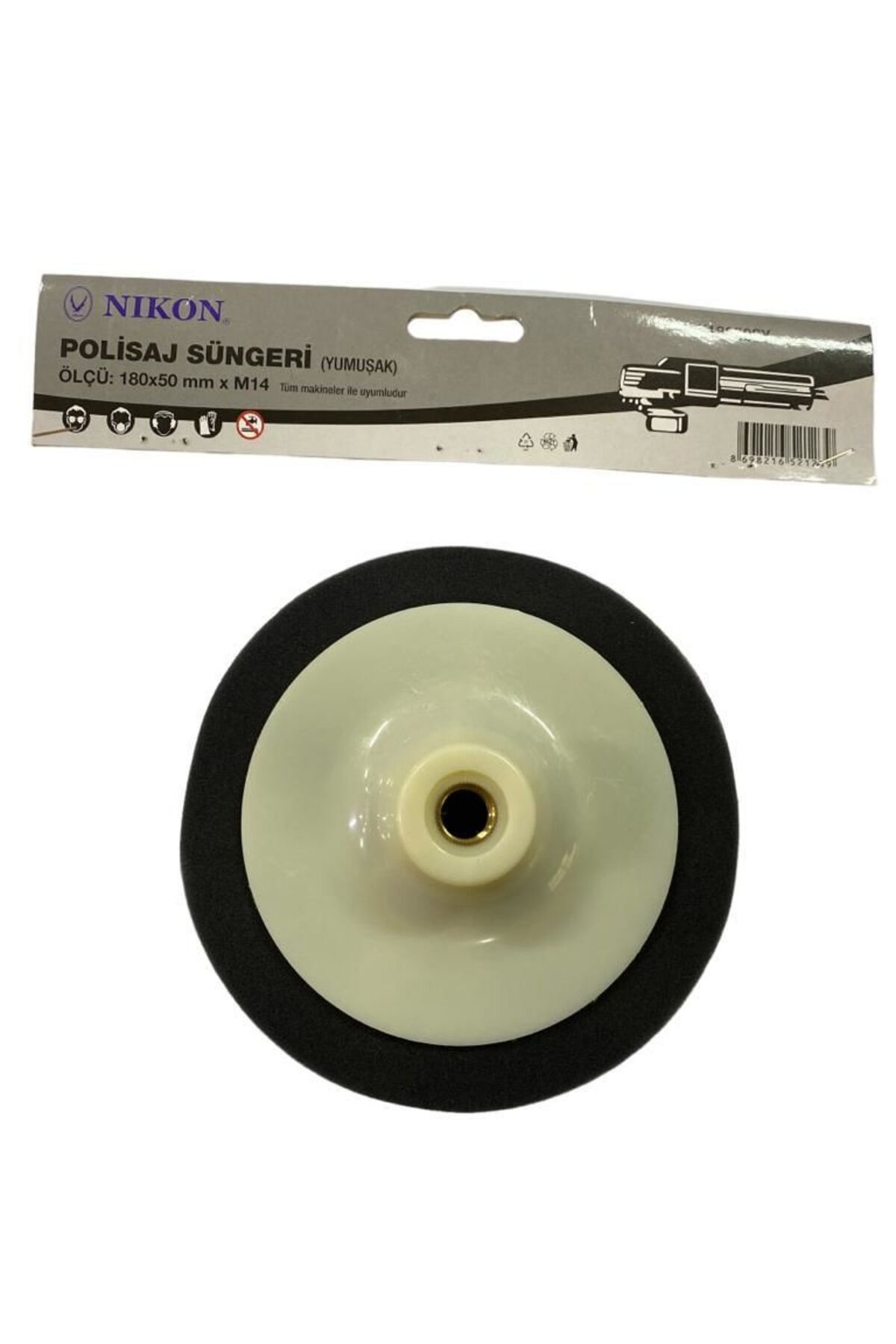K&A 18050Sy Polisaj Süngeri 180 Mm Siyah Yumuşak
