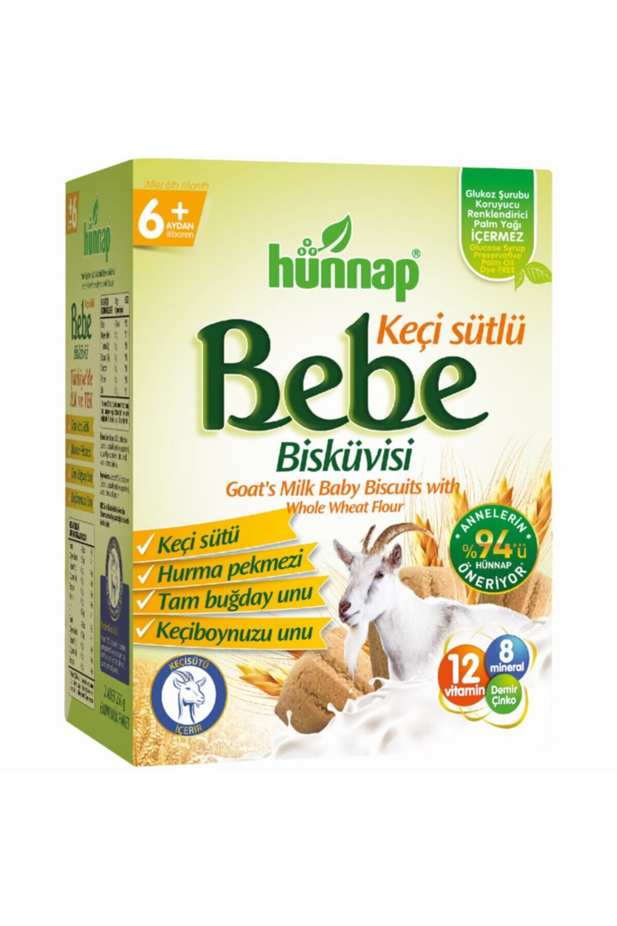 Hünnap 2 Adet 400 Gram Keçi Sütlü Bebe Bisküvisi