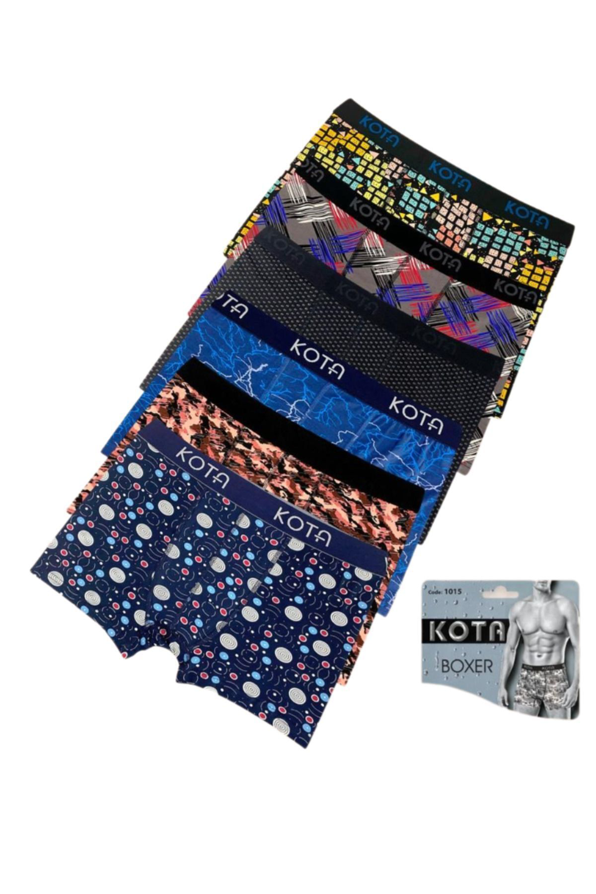 Kota 2 Adet Desenli Likrali Boxer