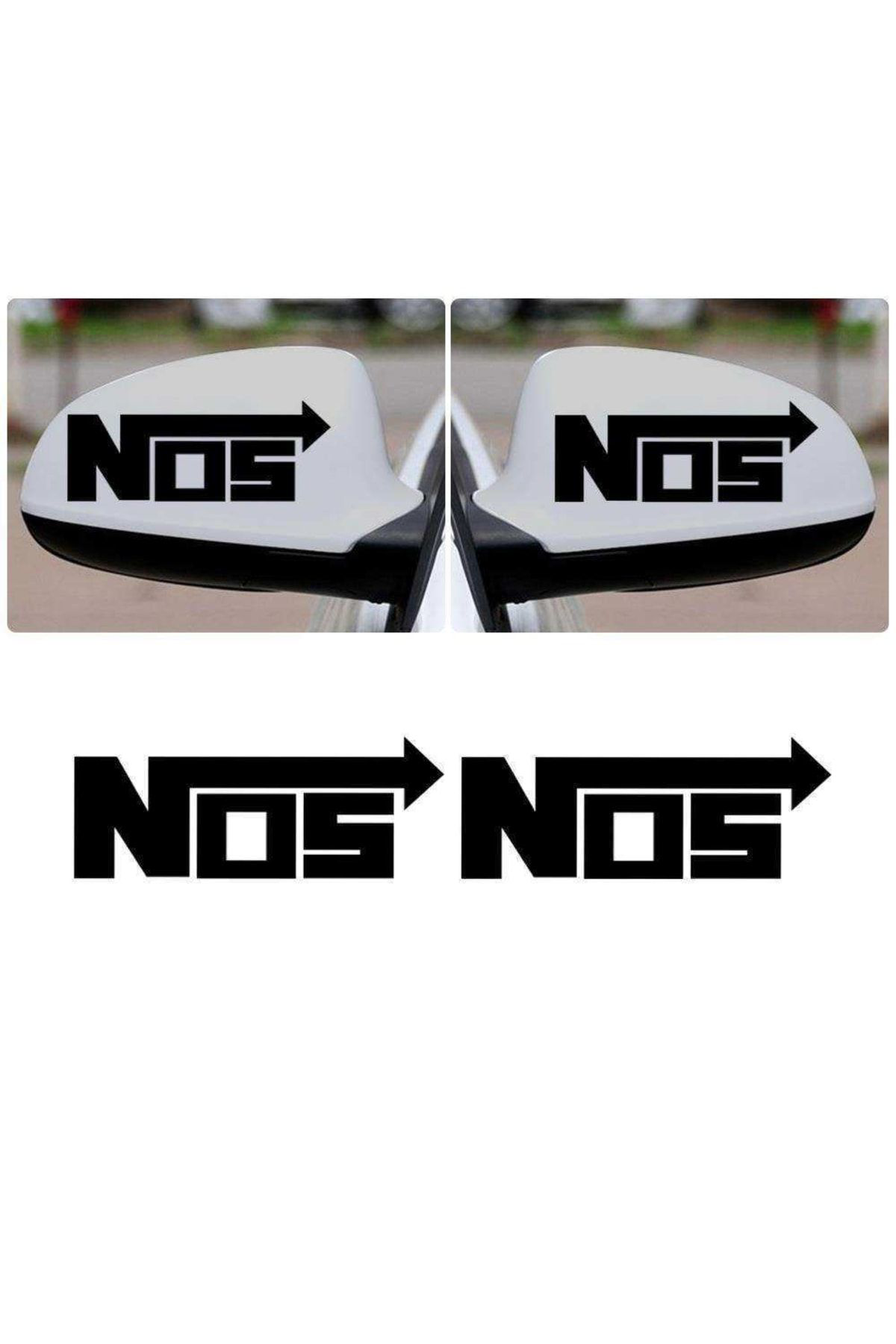 Asilmeydan 2 Adet Nos Logo Dikiz Ayna Sticker, Araba Etiket, Tuning, Aksesua