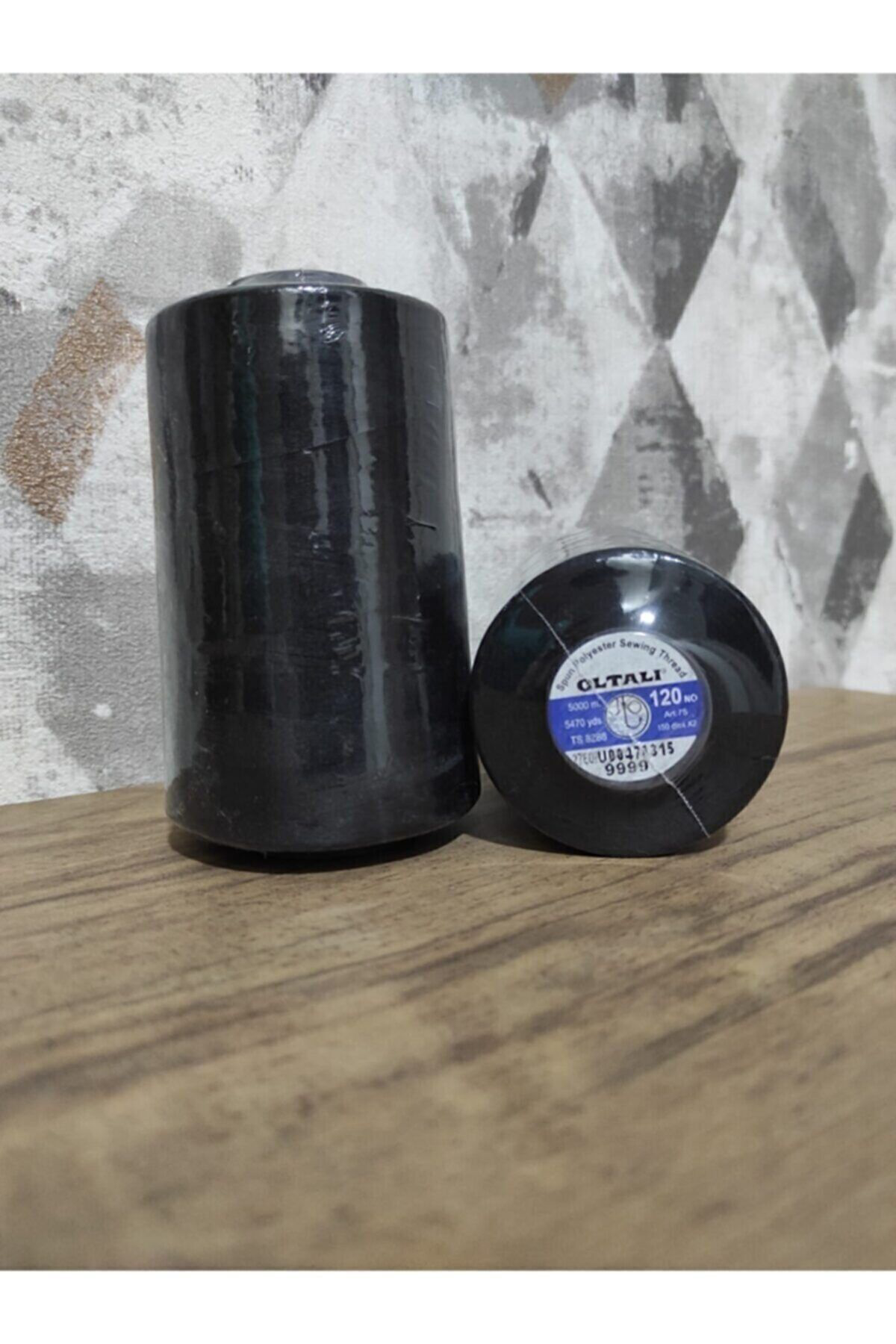Oltali 2 Adet Polyester 120 Numara Dikiş İpliği 5000 Mt Siyah (9999)