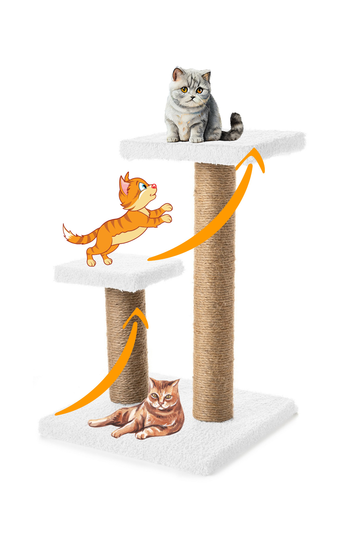 Beylini 2 Li Kedi Tirmalama Tahtasi Peluş Kumaş Silinebilir Demonte 42Cm