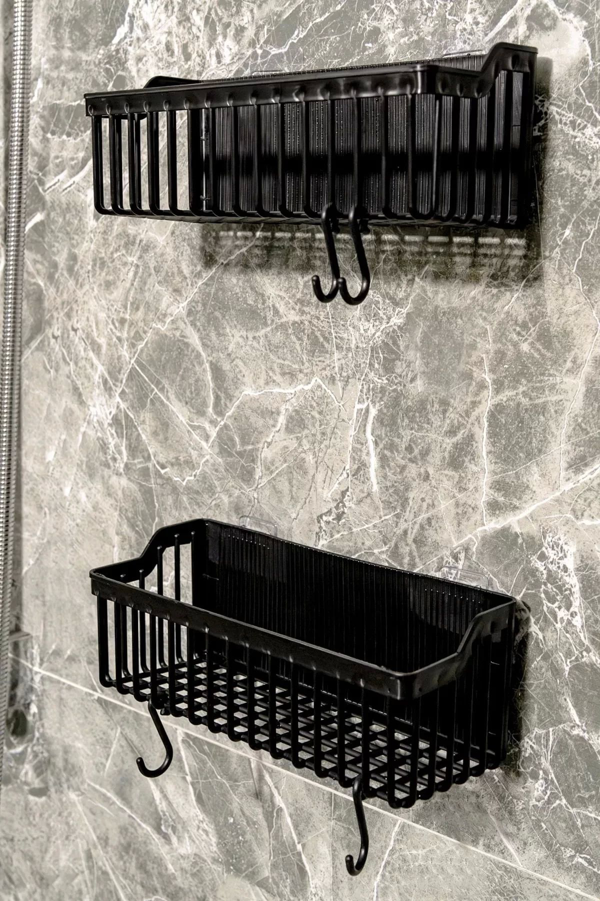 Nayss 2 Li Plastik Yapişkanli Askili Mutfak- Banyo Rafi Düzenleyici Duş