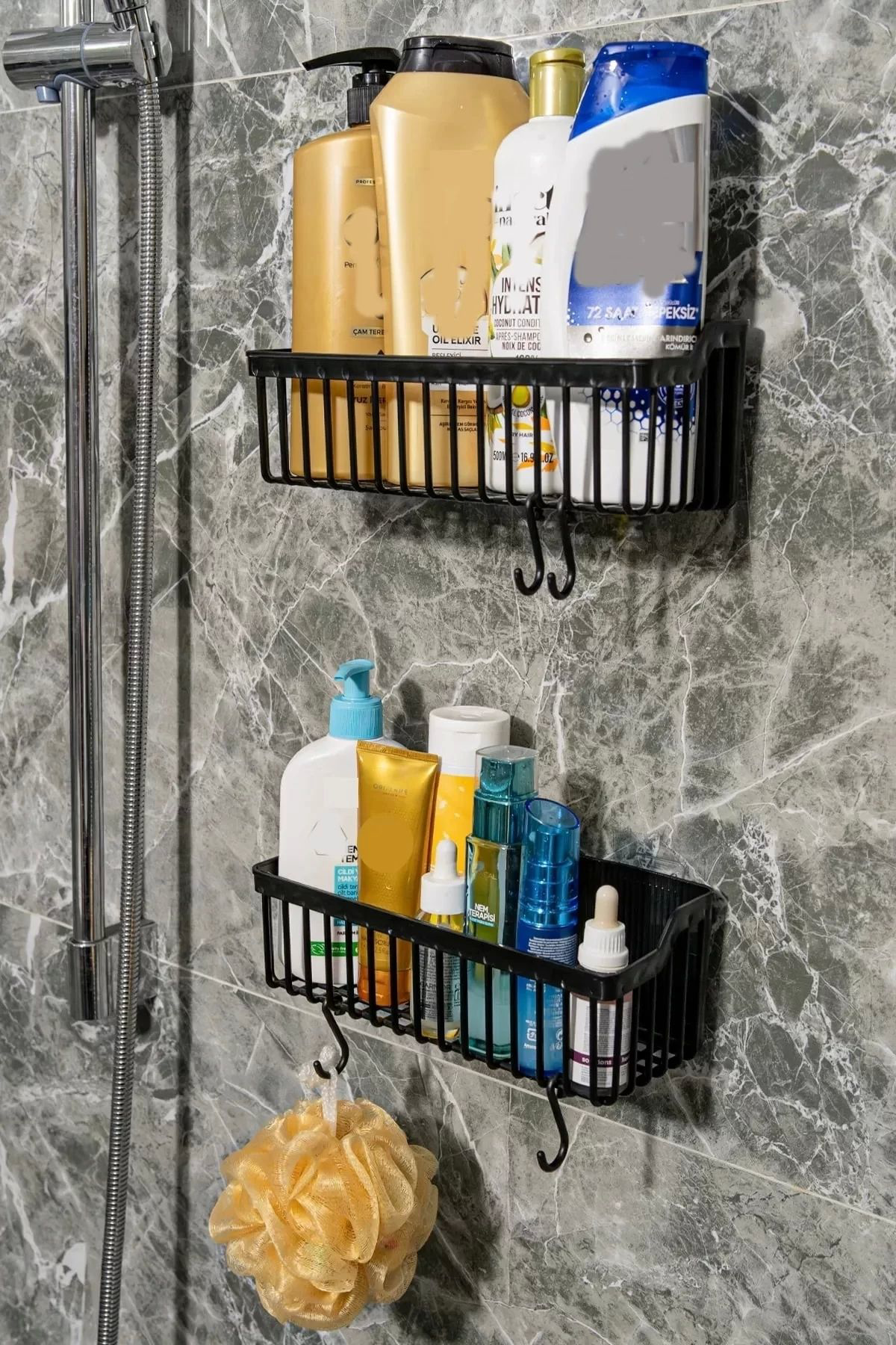 Nayss 2 Li Plastik Yapişkanli Askili Mutfak- Banyo Rafi Düzenleyici Duş