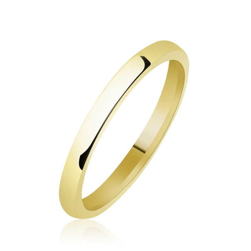 Stillove 2 Mm Düz Bombeli Gold Gümüş Alyans Sl3938