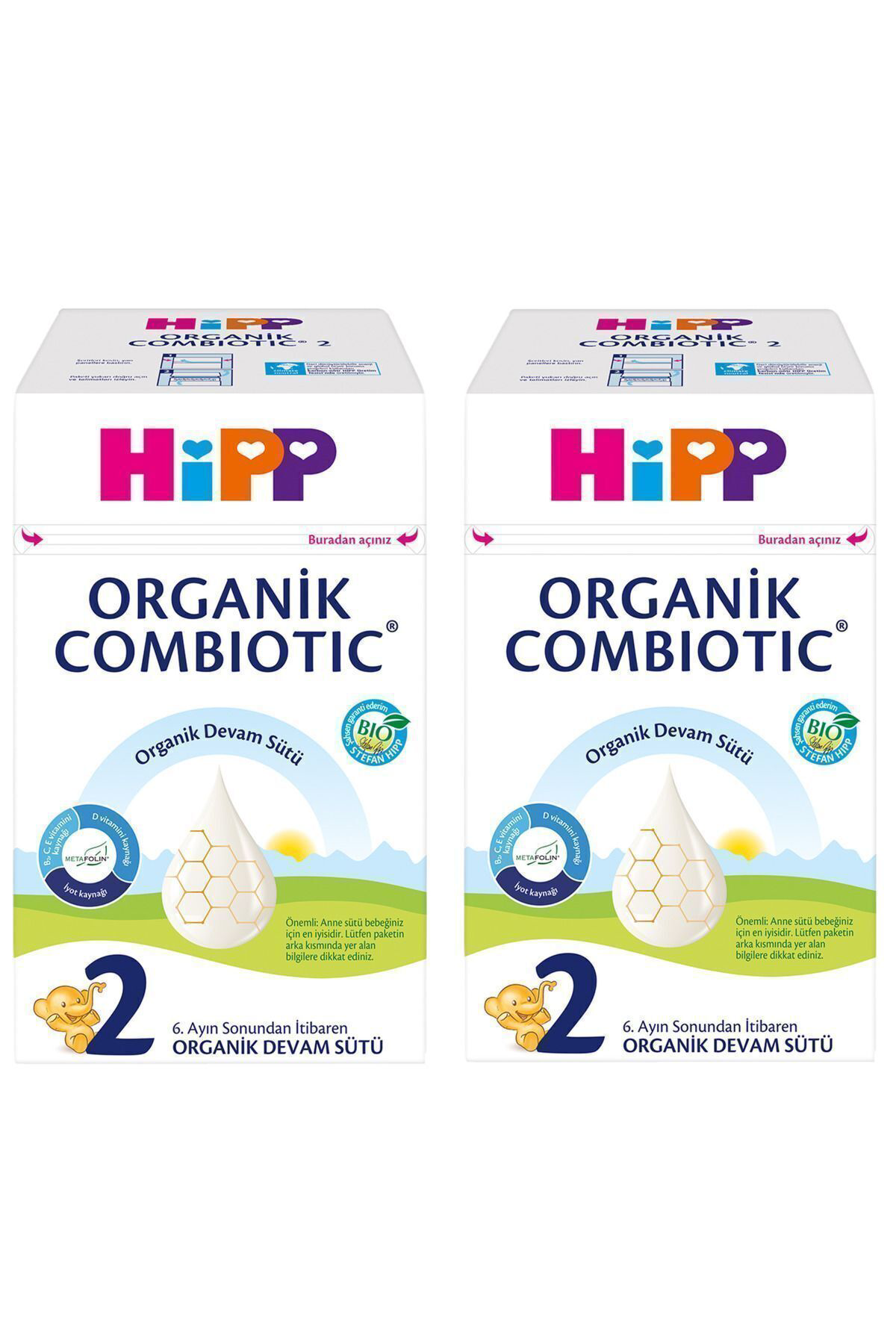 Hipp 2 Organik Combiotic Bebek Sütü 600Gr X2adet