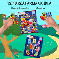 Ada Detox 2 Set - 20 Parça Tox Masal Kahramanlari Ve Meslekler Parmak Kukla