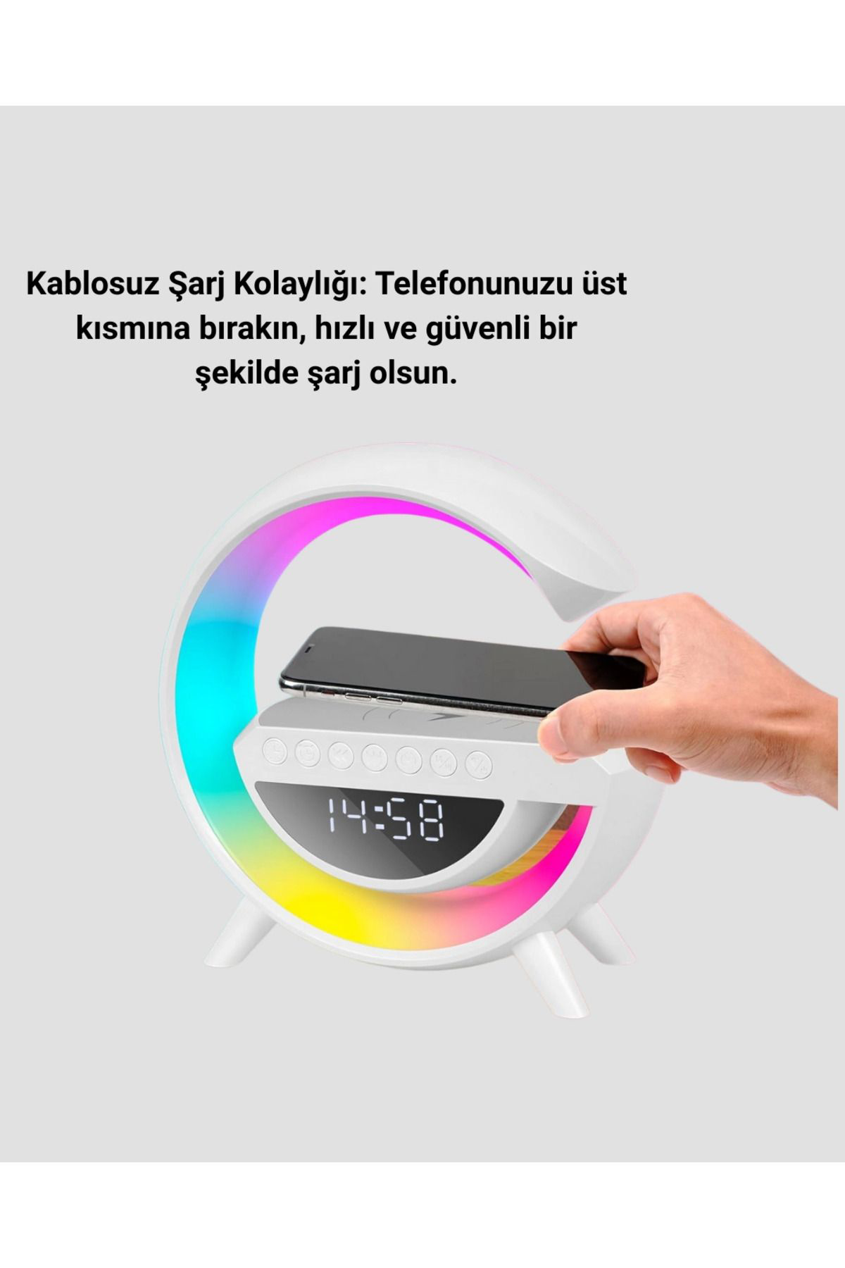 Pamiravm 2025 Model 15W Kablosuz Şarjli Renkli Atmosfer Lambasi
