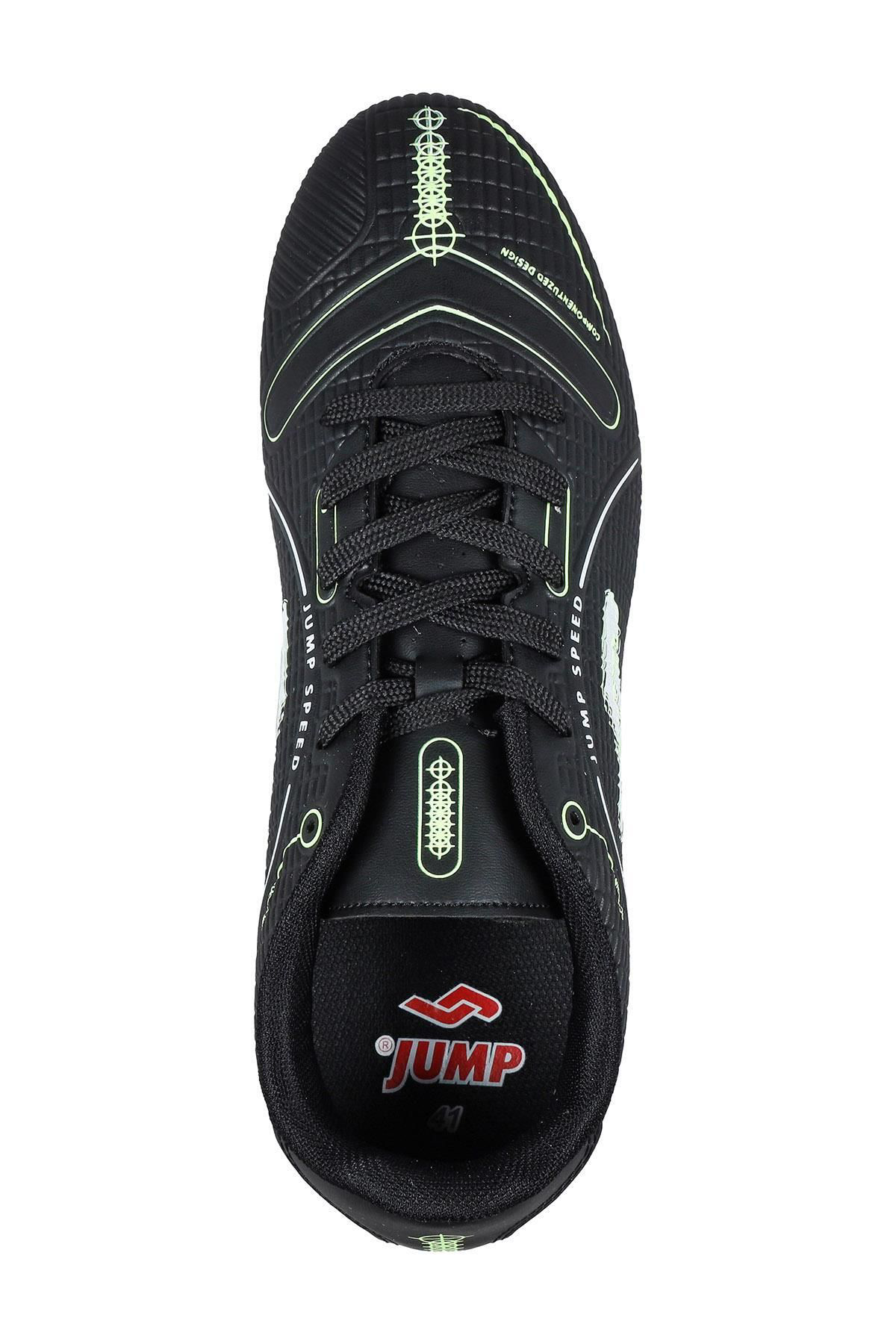 Jump 28223 Siyah - Neon Yeşil Çim Hali Saha Krampon Futbol Ayakkabisi