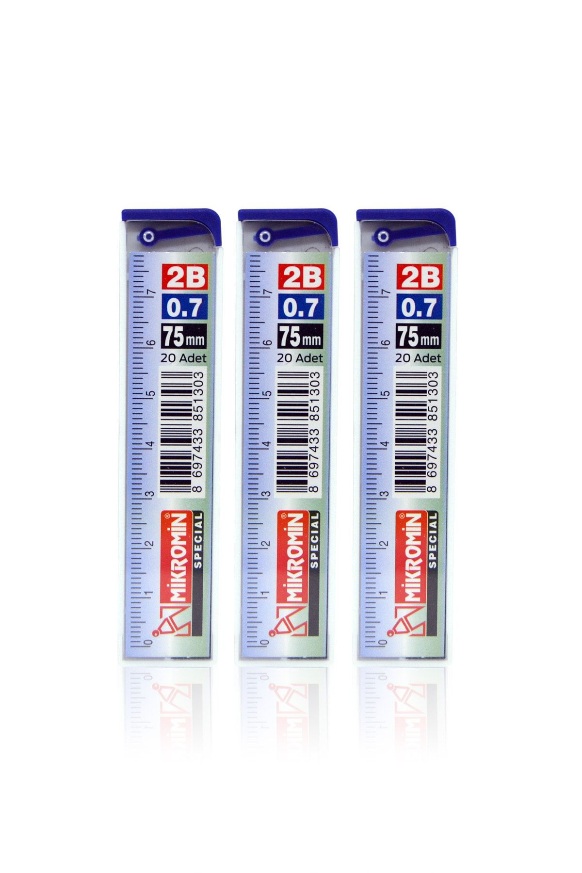 Mikro 2B 75Mm Cetvelli 0.7 Uç - 3 Tüp