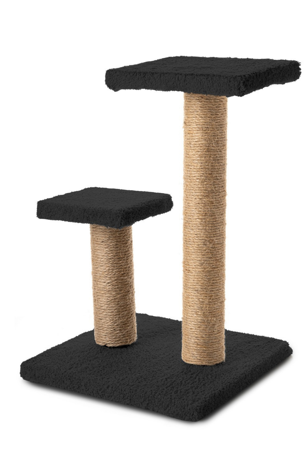 Beylini 2Li Kedi Tirmalama Tahtasi Peluş Kumaş Demonte 42Cm 2 Adimli Zipl