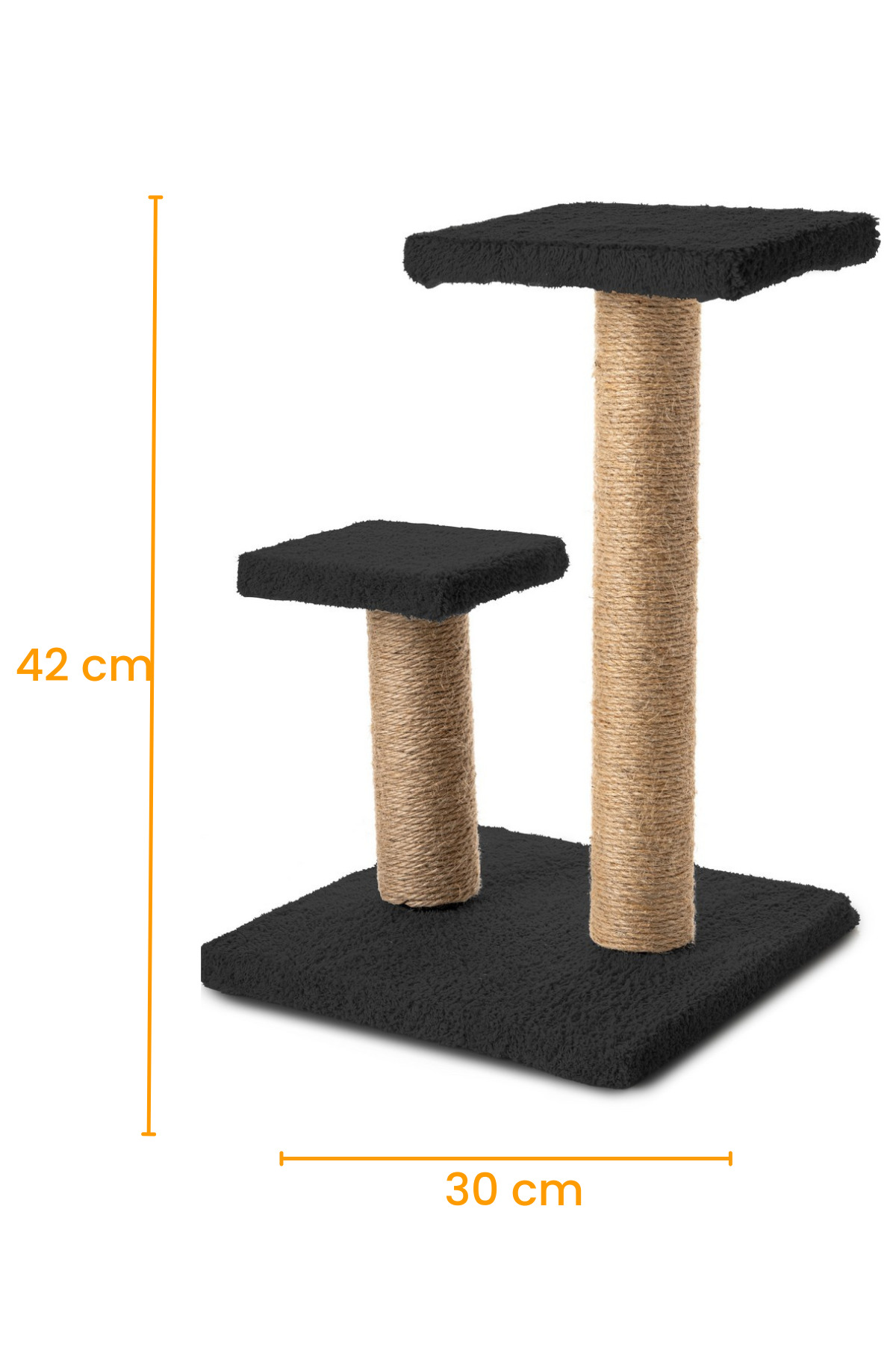Beylini 2Li Kedi Tirmalama Tahtasi Peluş Kumaş Demonte 42Cm 2 Adimli Zipl