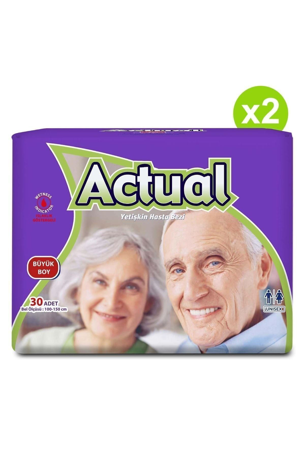 Actual 2'Li Large Beden Büyük Boy Yetişkin Hasta Bezi 30X2 (60 Adet)