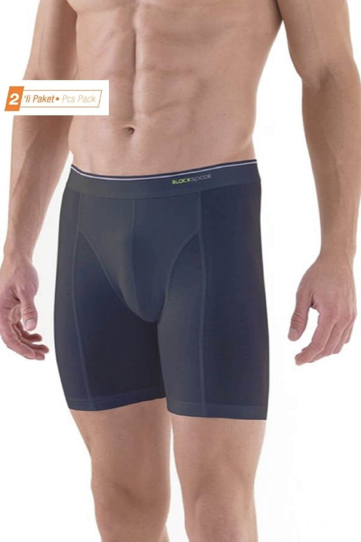 Blackspade 2'Li Paket %92 Pamuk Uzun Erkek Boxer