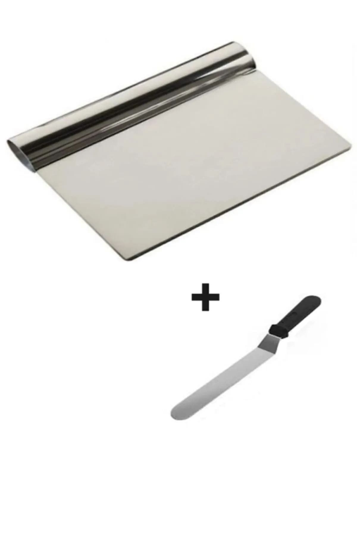 Piithalat 2Li Set Hamur Şekillendirici Eğik Pasta Spatulasi Metal Hamur Kes